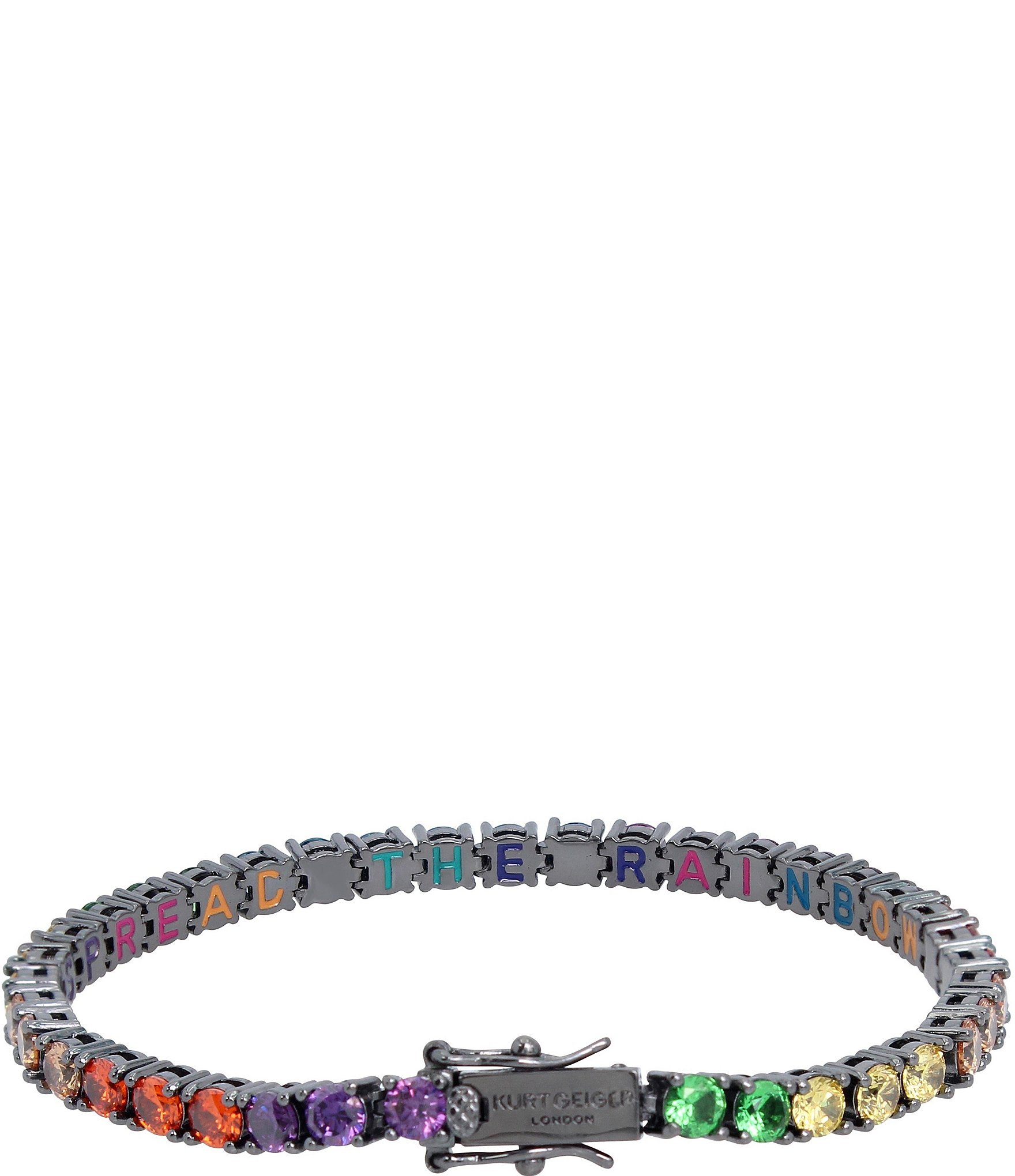 Kurt Geiger London Signature Rainbow Cubic Zirconia Tennis Line Bracelet