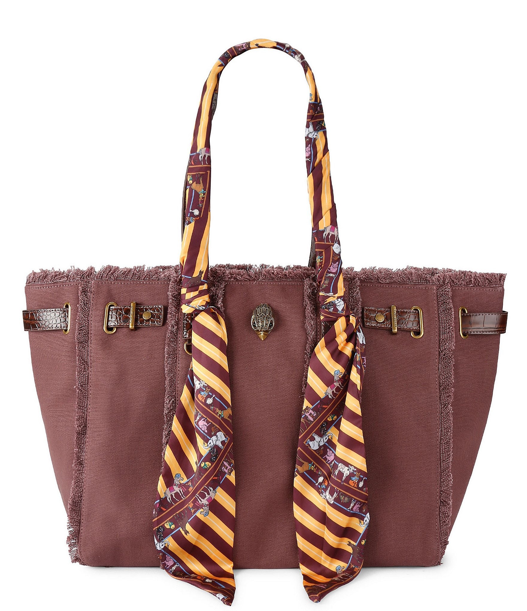 Kurt Geiger London Sloane Canvas Shopper Scarf Tote Shoulder Bag