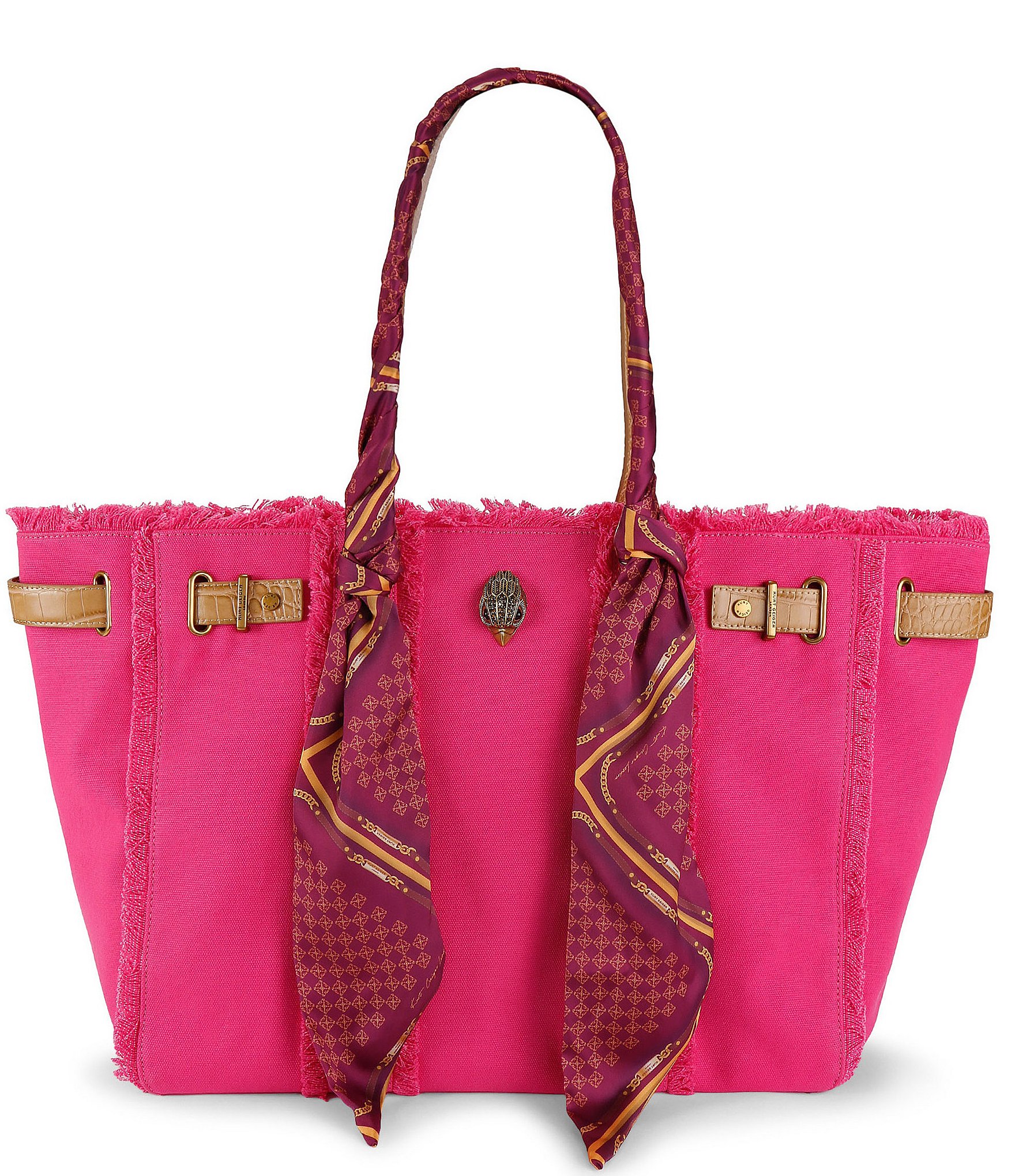 Kurt Geiger London Sloane Canvas Shopper Scarf Tote Shoulder Bag