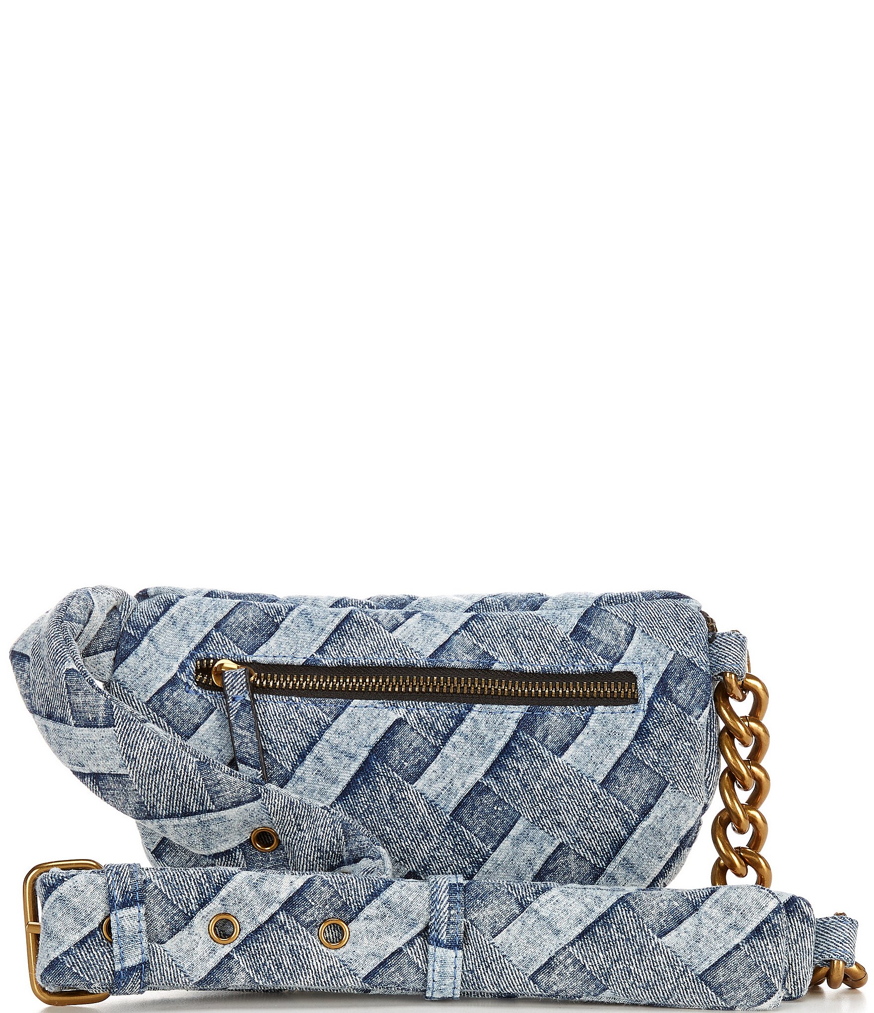 Kurt Geiger London Small Kensington Denim Quilt Belt Bag