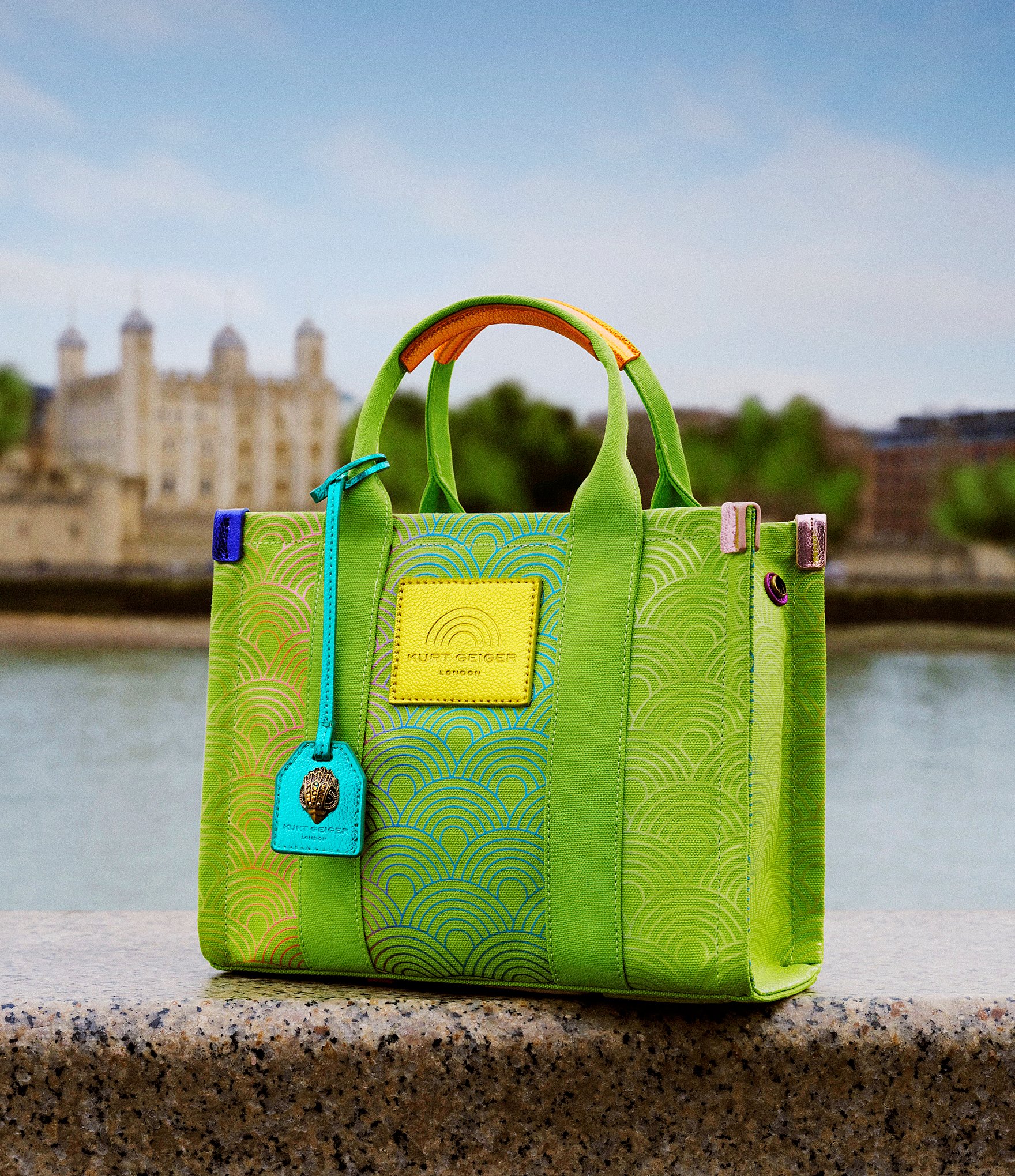 Kurt Geiger London Small Lime Southbank Tote Bag