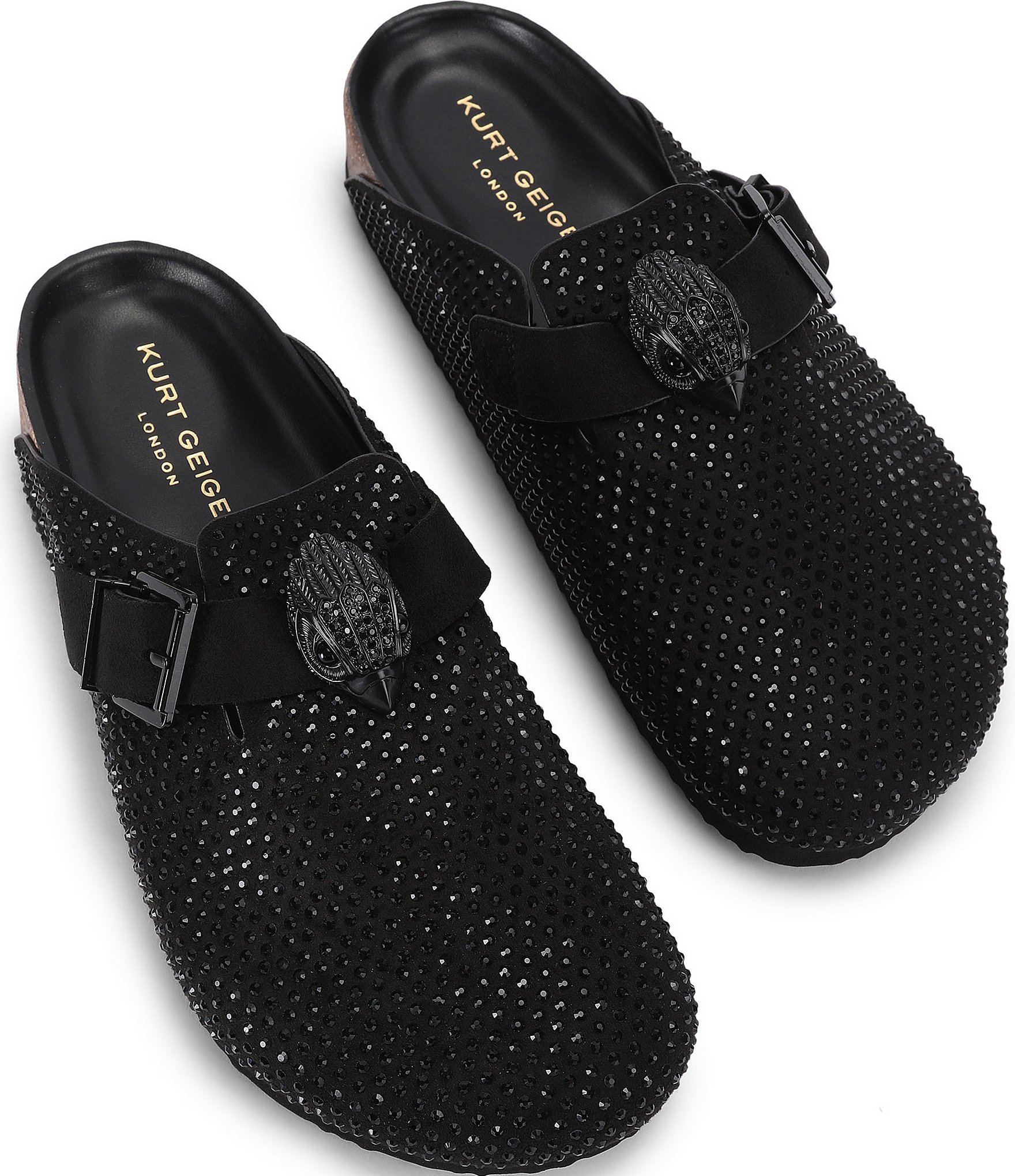 Kurt Geiger London Snug Eagle Crystal Embellished Signature Eagle Ornament Mules