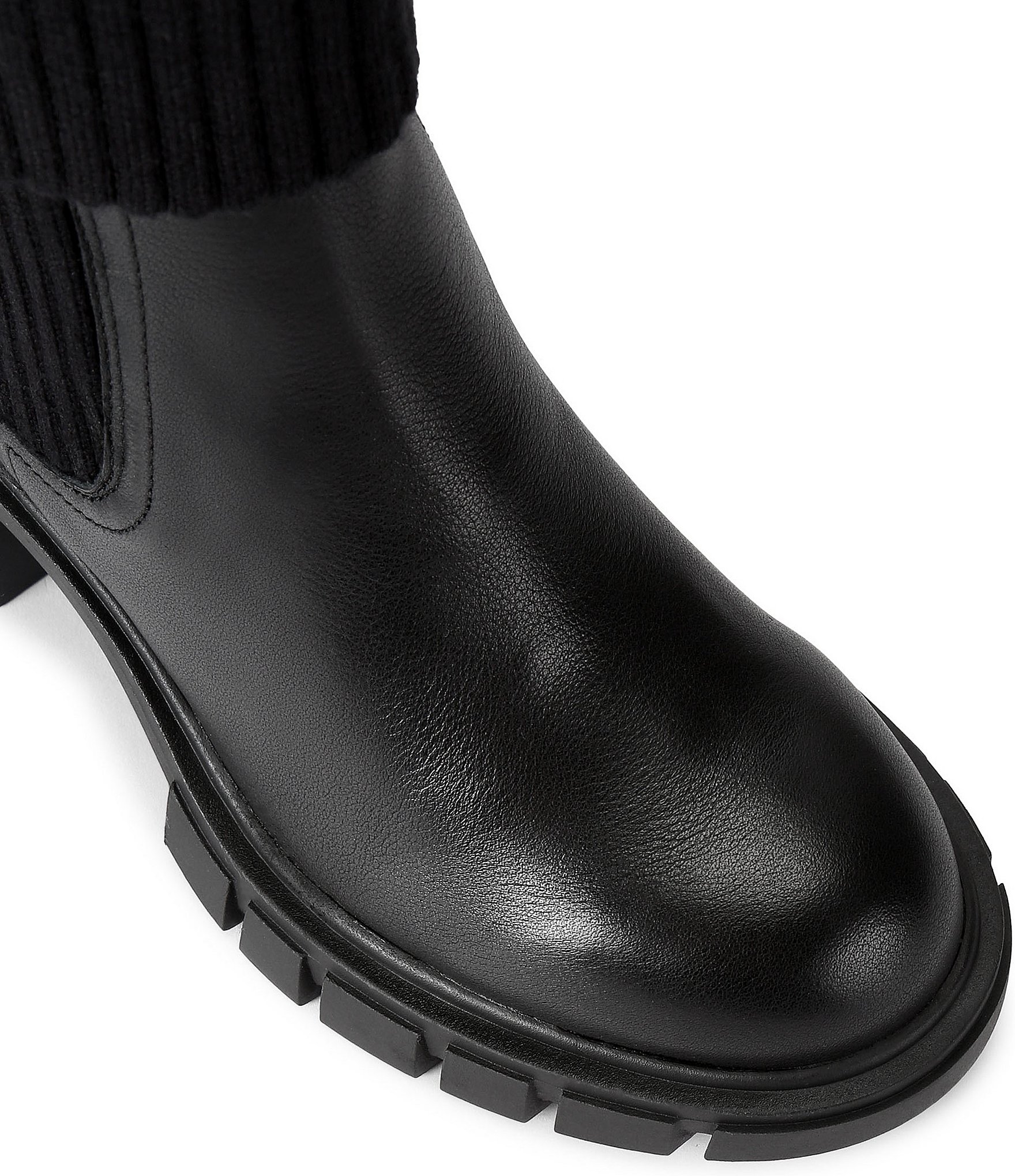 Kurt Geiger London Snug Foldover Sock Leather Eagle Ornament Chunky Ankle Booties