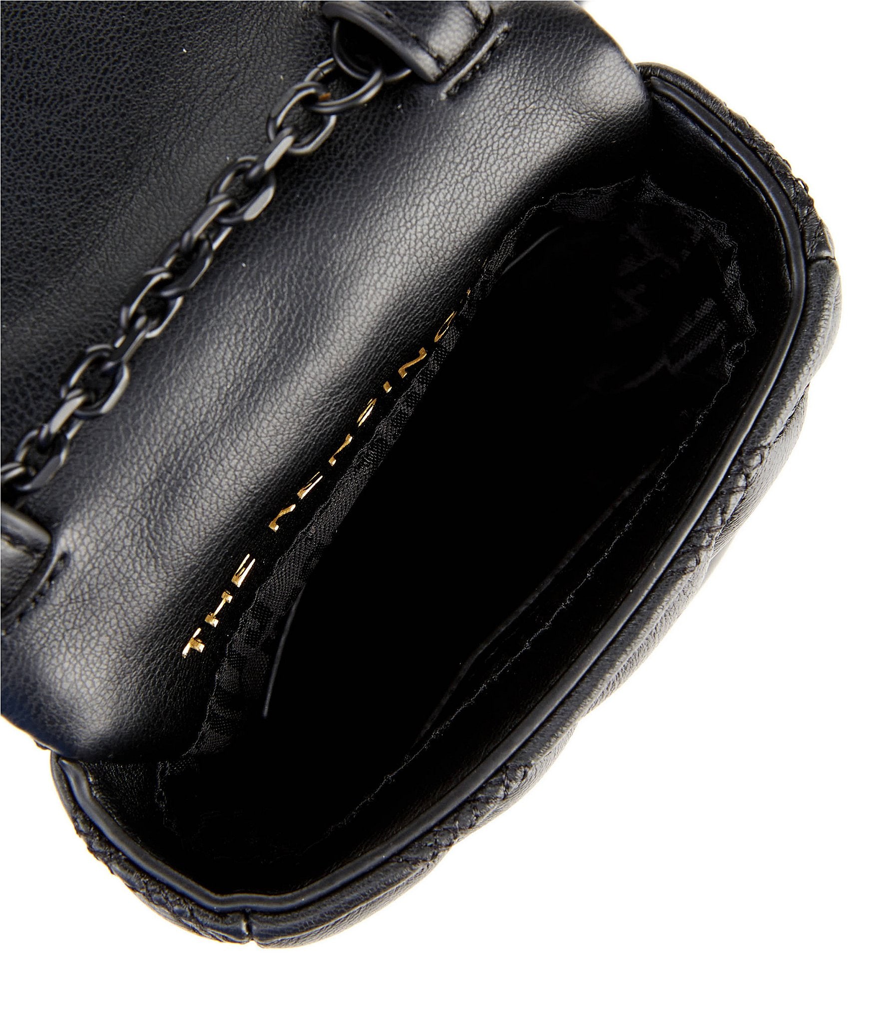 Kurt Geiger London Solid Black Quilt Phone Crossbody Bag