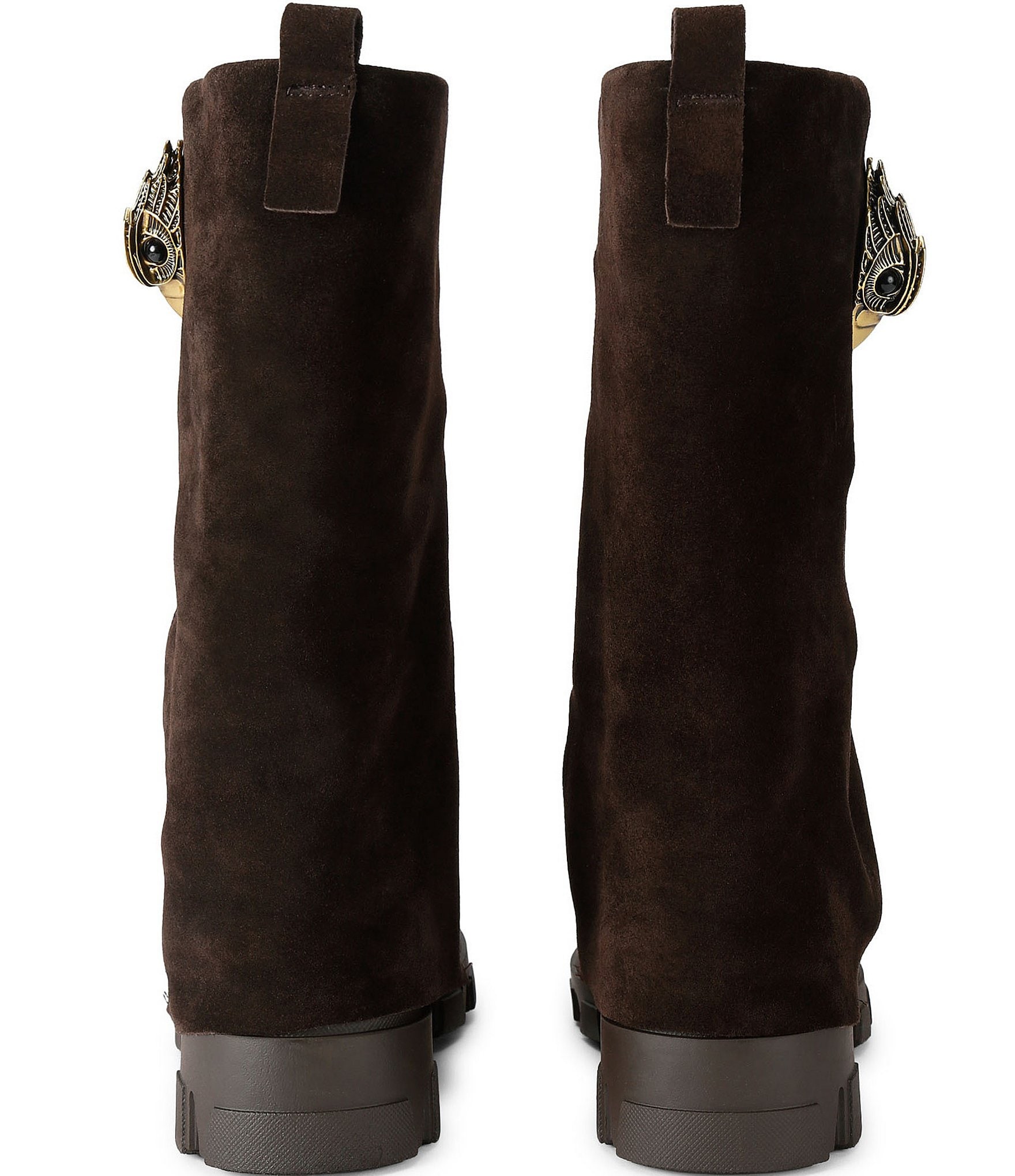Kurt Geiger London Stomp Foldover Suede Biker Boots
