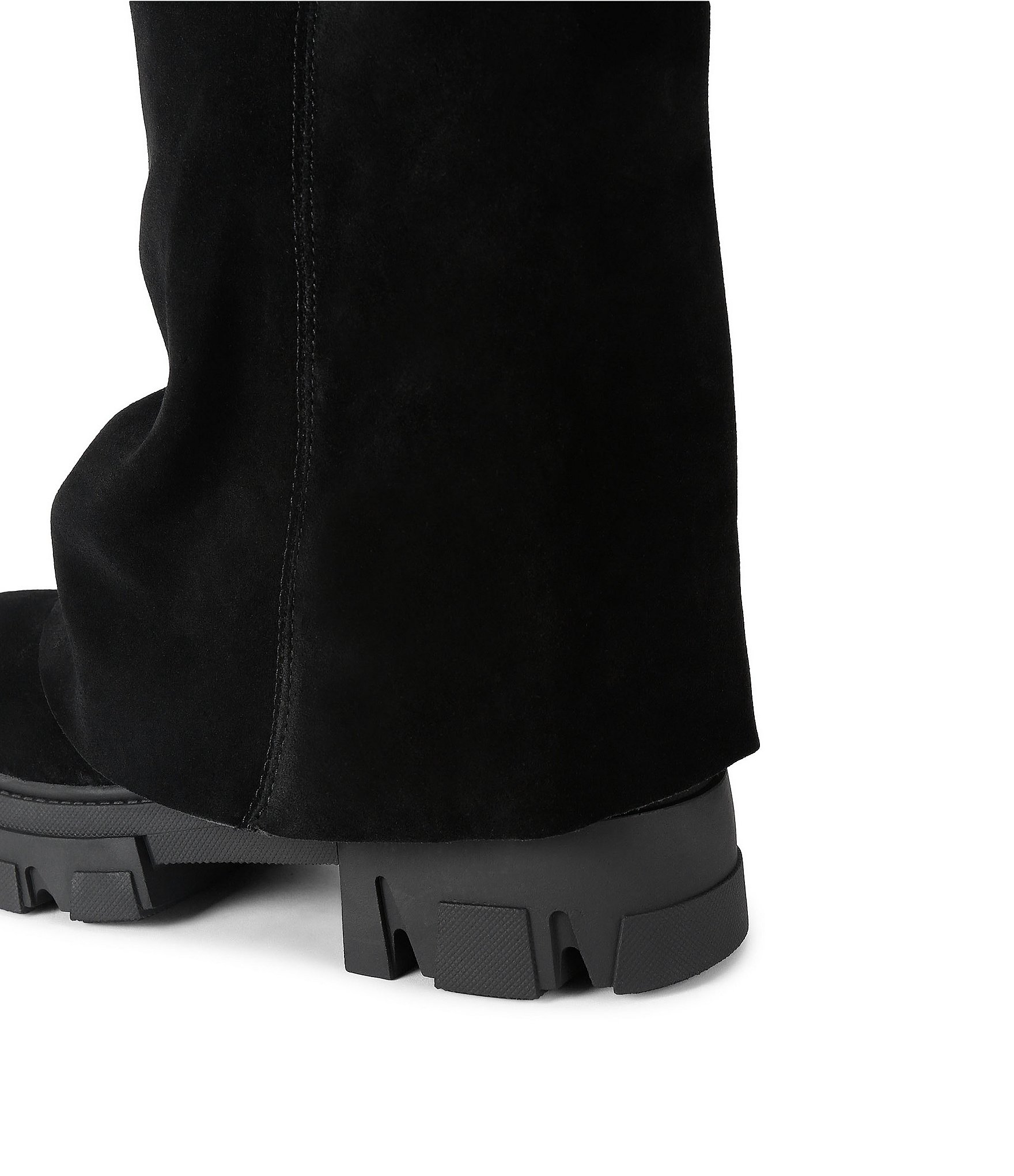Kurt Geiger London Stomp Foldover Suede Mid Calf Biker Boots