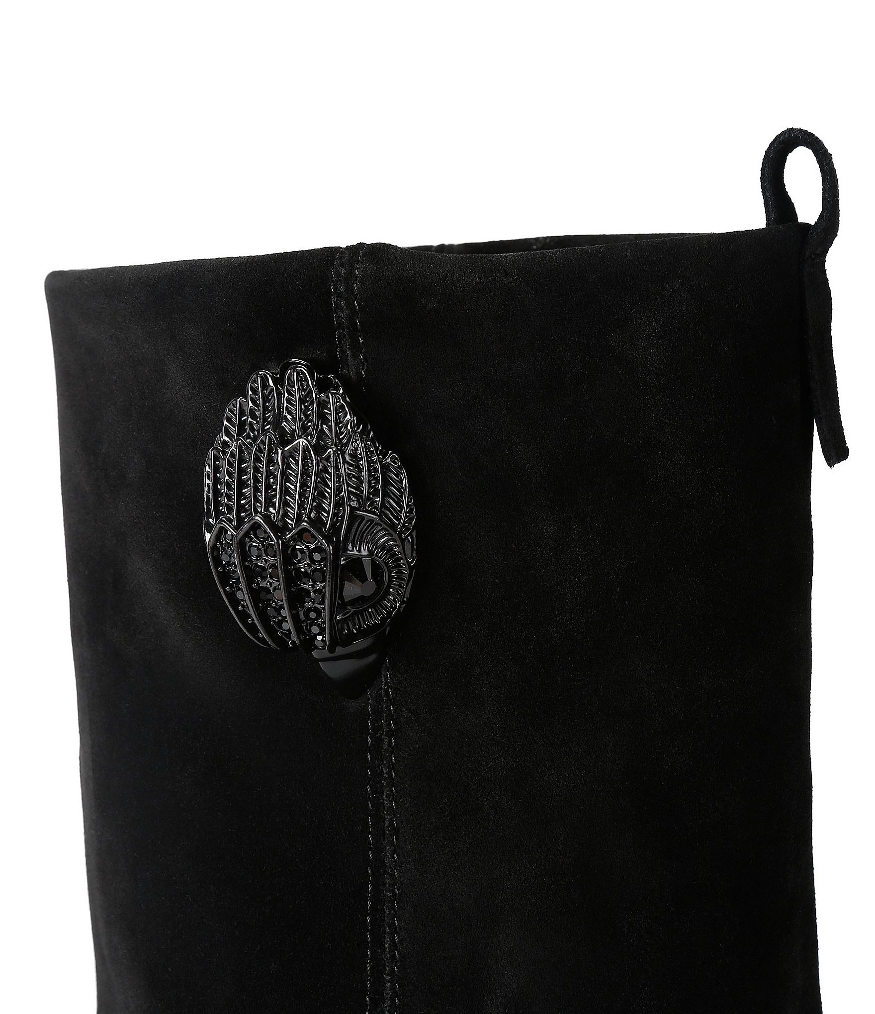 Kurt Geiger London Stomp Foldover Suede Mid Calf Biker Boots