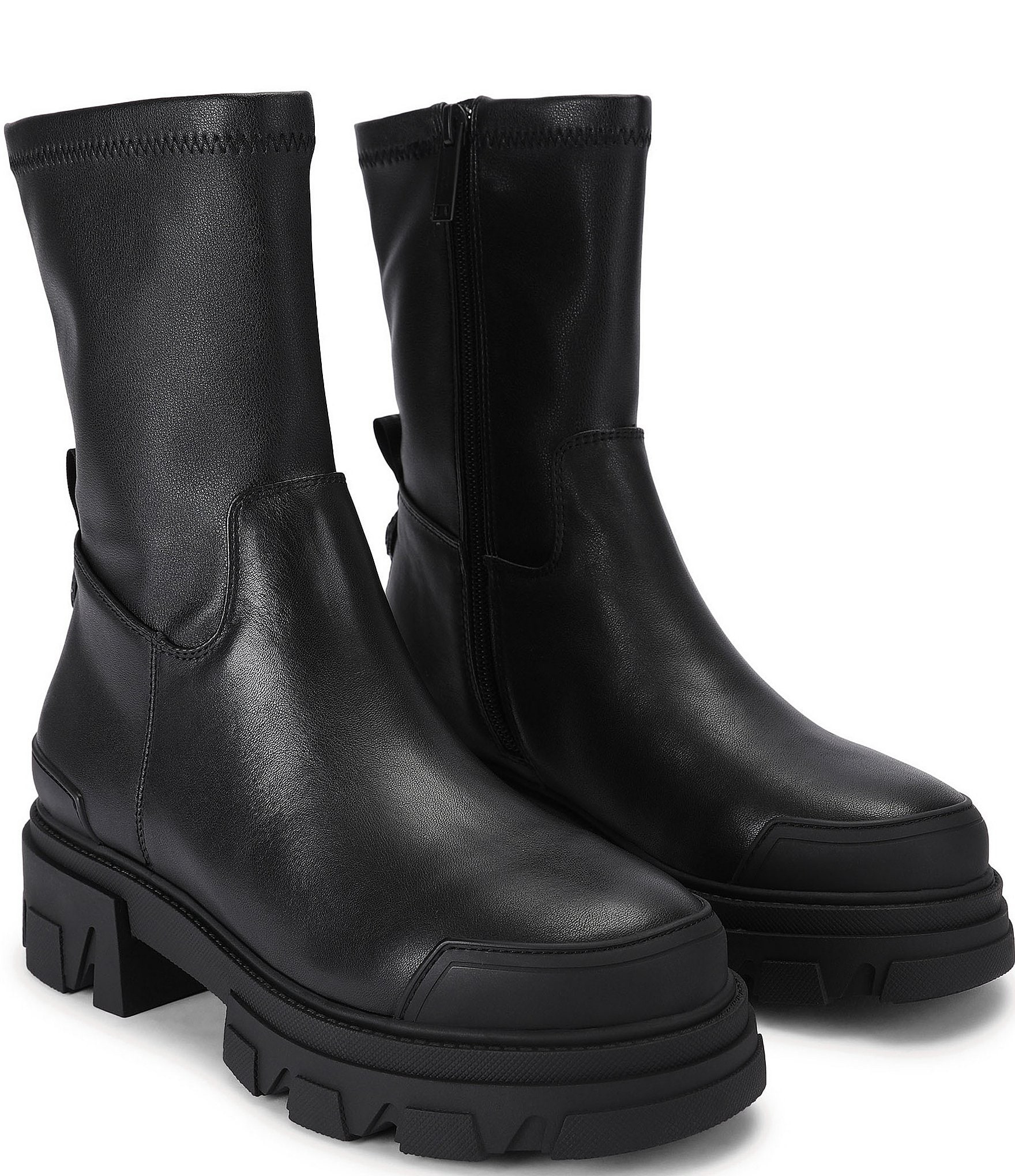 Kurt Geiger London Stomp Sock Leather Eagle Ornament Chunky Ankle Boots