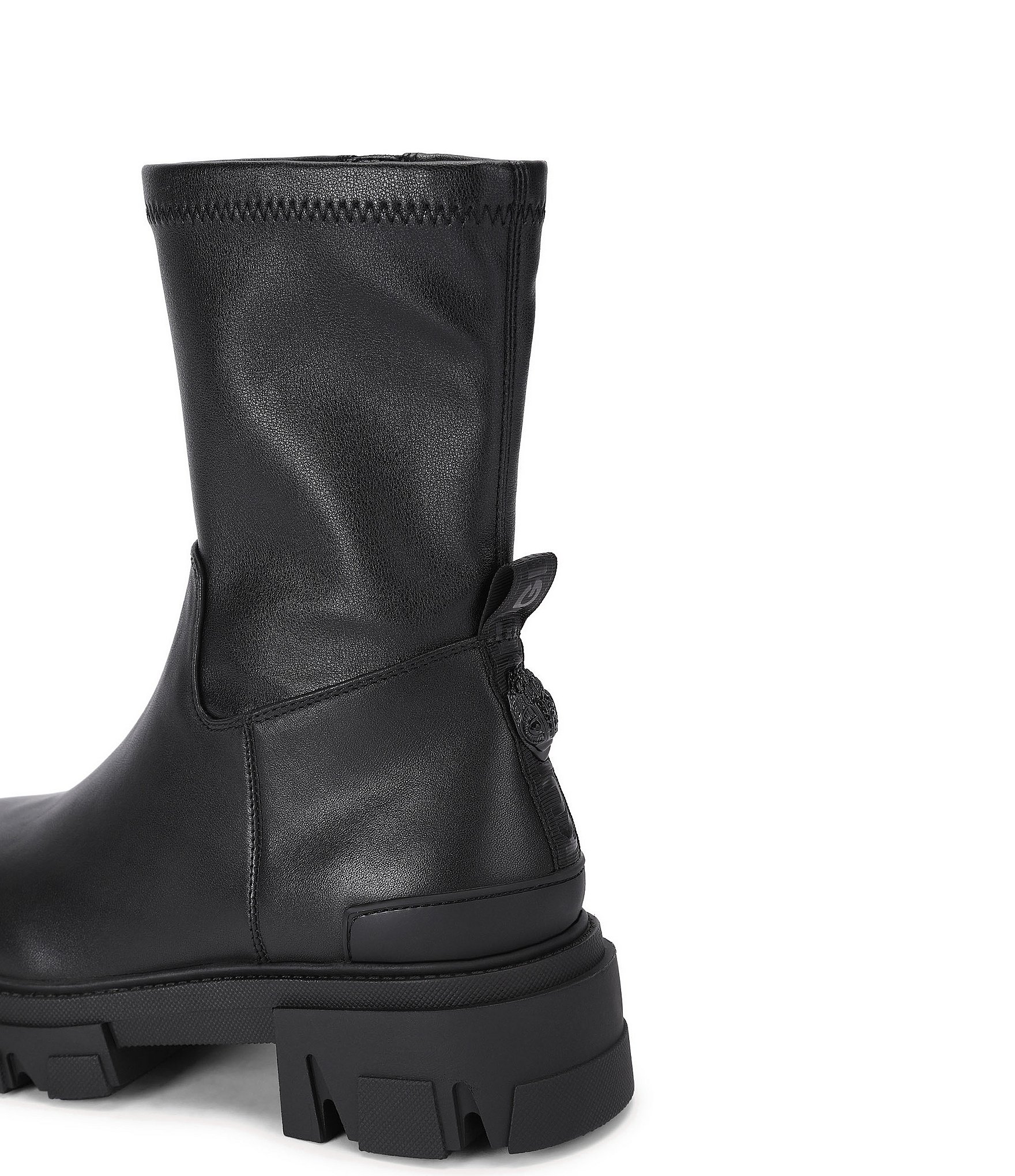 Kurt Geiger London Stomp Sock Leather Eagle Ornament Chunky Ankle Boots