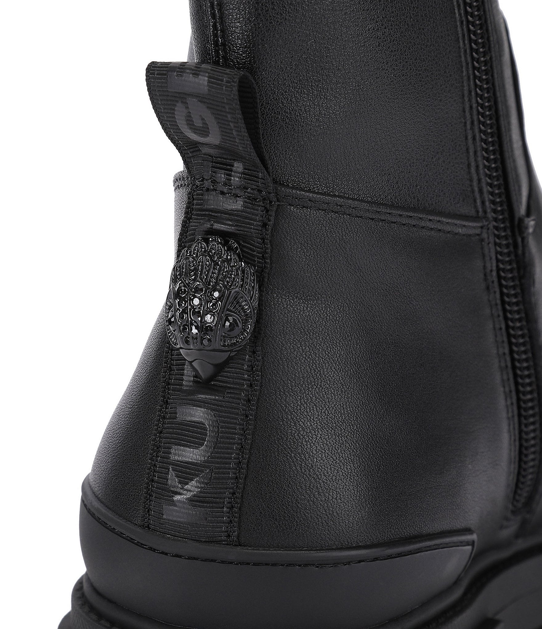 Kurt Geiger London Stomp Sock Leather Eagle Ornament Chunky Ankle Boots