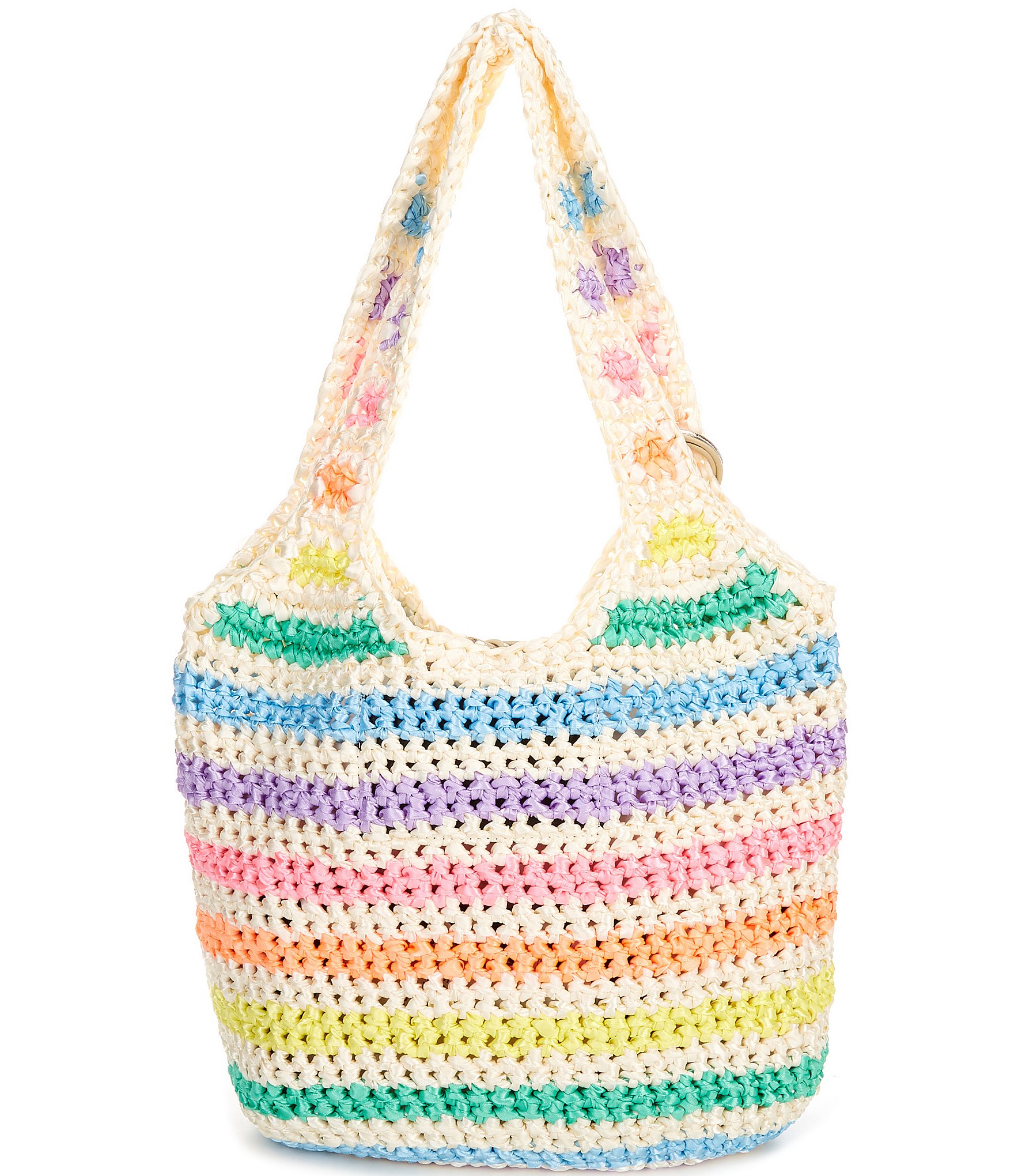 Kurt Geiger London Striped Crochet Brass Eagle Tote Bag