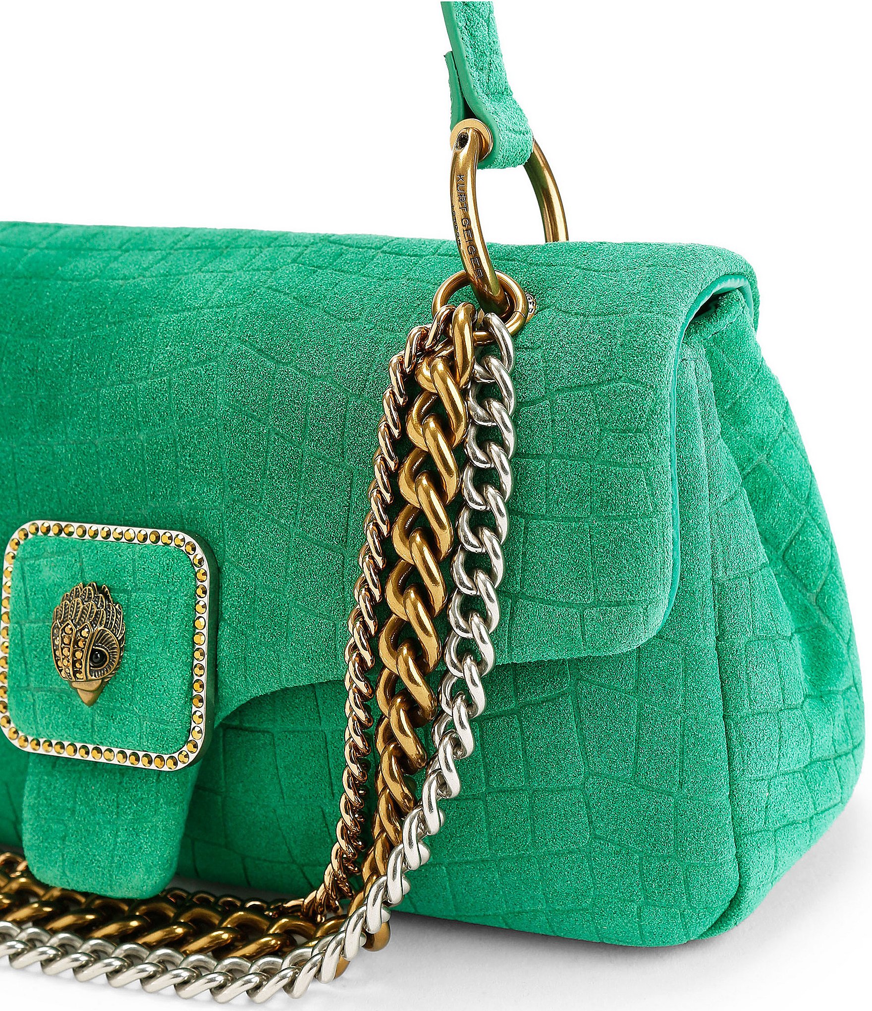 Kurt Geiger London Suede Mini Pimlico Solid Chain Crossbody Bag