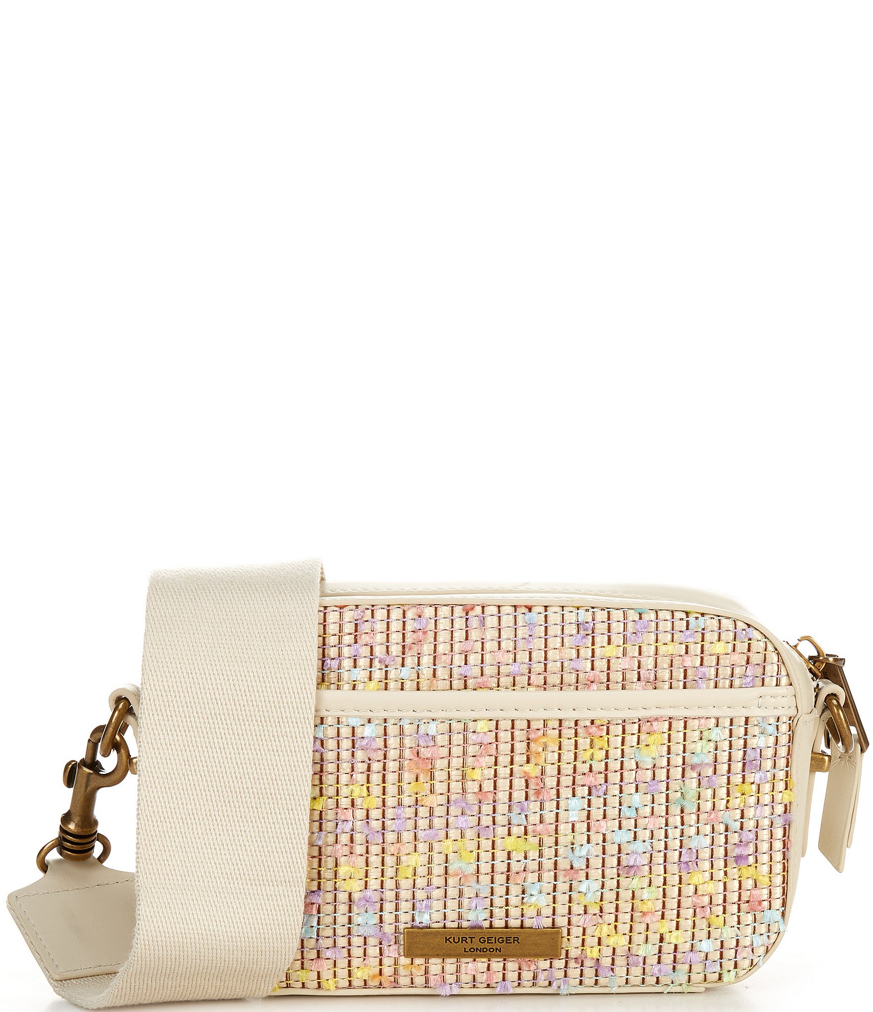 Kurt Geiger London Raffia Small Camera Crossbody Bag