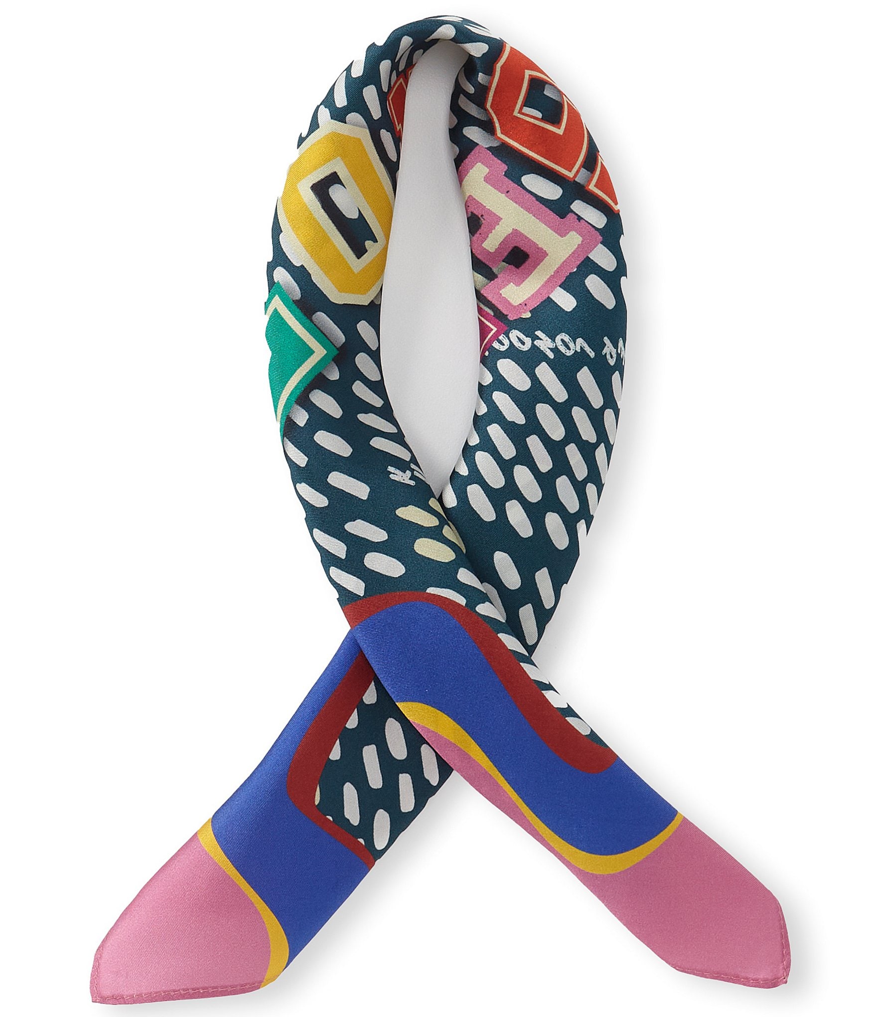 Kurt Geiger London Varsity Logo Silk Square Scarf