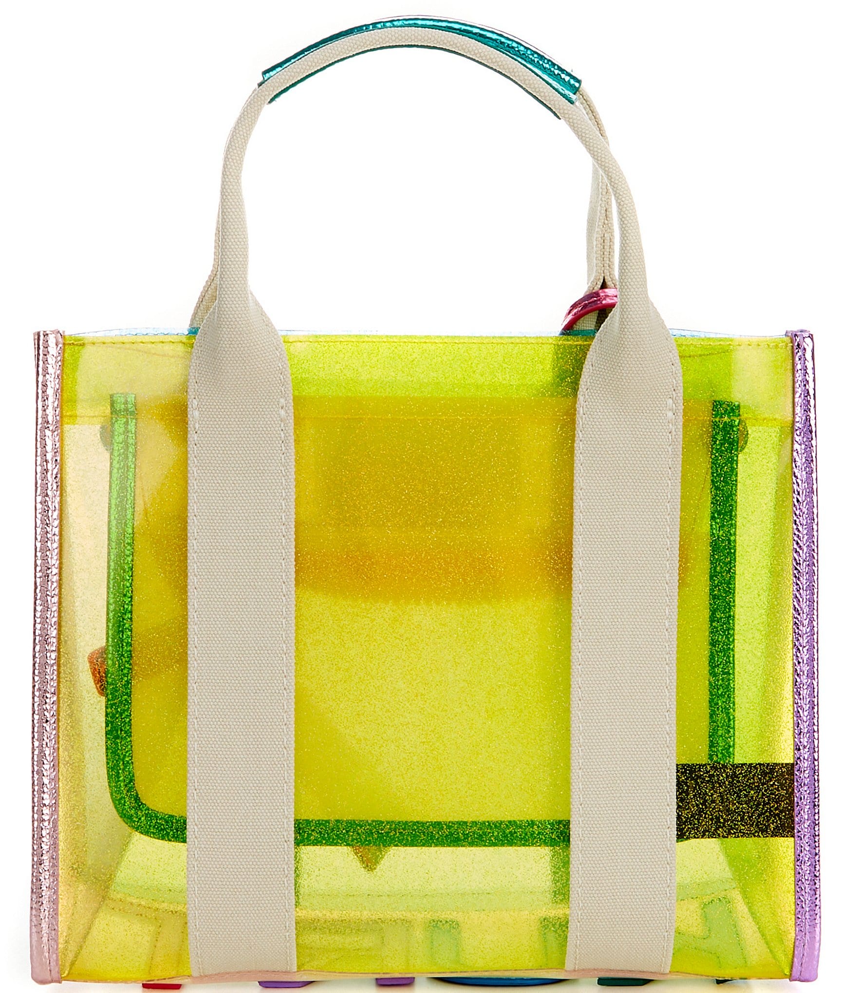 Kurt Geiger London Vinyl Mini Kensington Rainbow Shimmer Southbank Crossbody Tote Bag