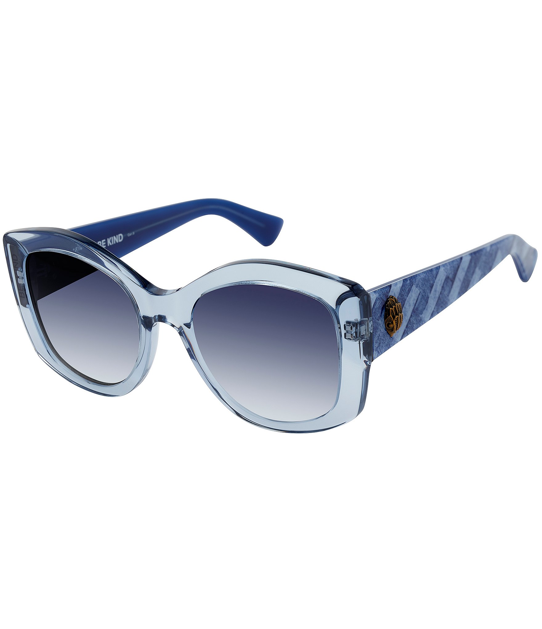 Blue Oversized Women’s Sunglasses with Chain Accent Beaded Sunglass Chain - Blue Tribal Pattern - Pakal Ethnic  main image 2