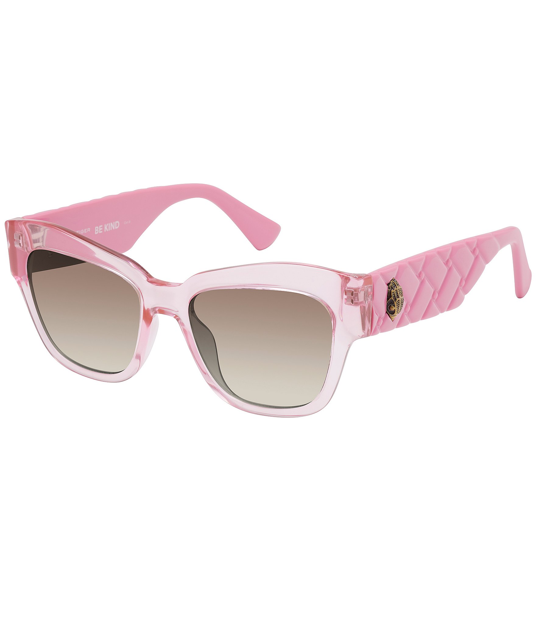 Kurt Geiger KGL1008 Cat-Eye Sunglasses in a blush/nude pink colorway. KENSINGTON SM CAT-EYE Fuchsia Acetate Cat Eye Sunglasses by  main image 3