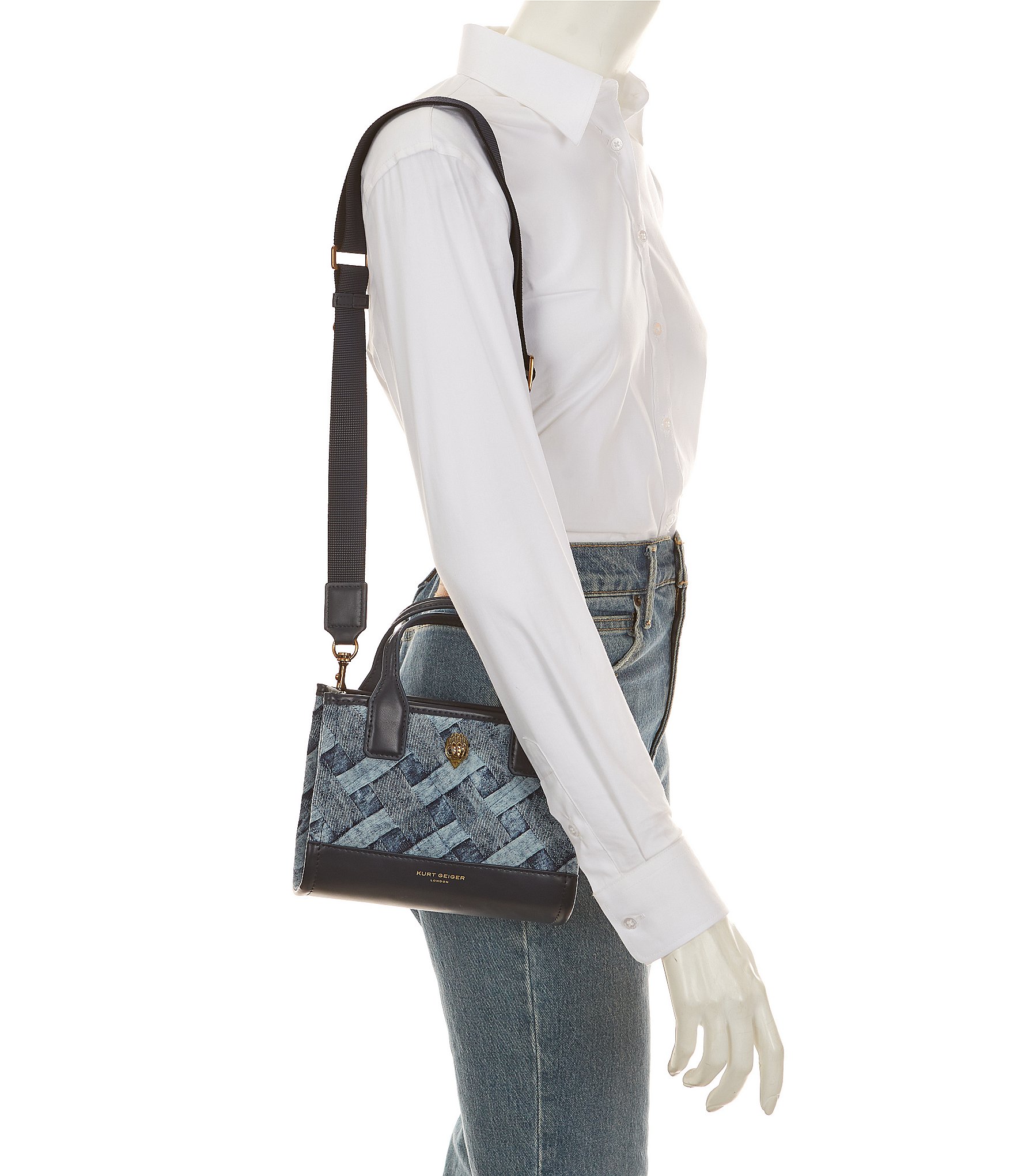 Kurt Geiger London XS Denim Square Tote Bag