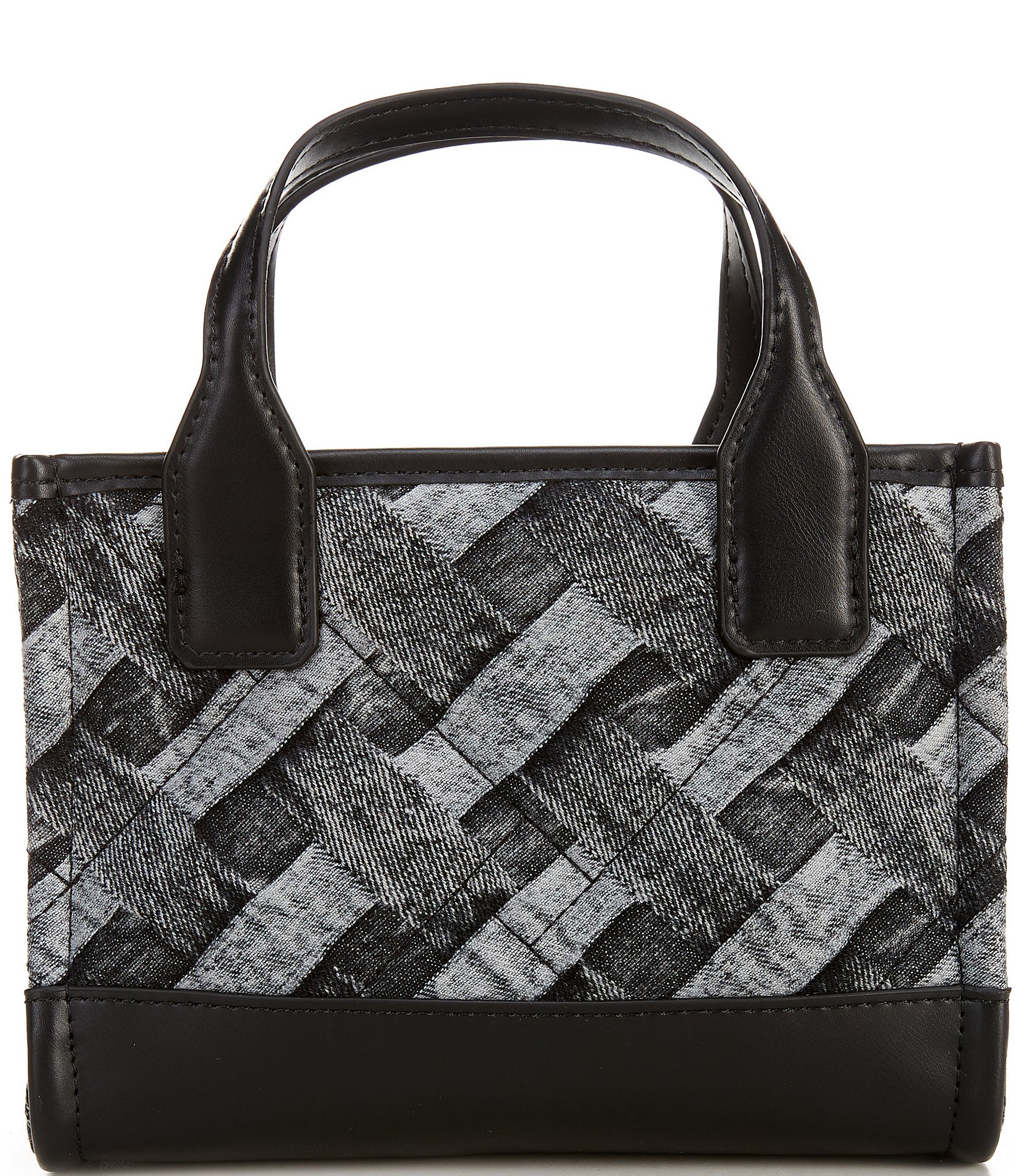 Kurt Geiger London XS Kensington Black Denim Square Tote Bag