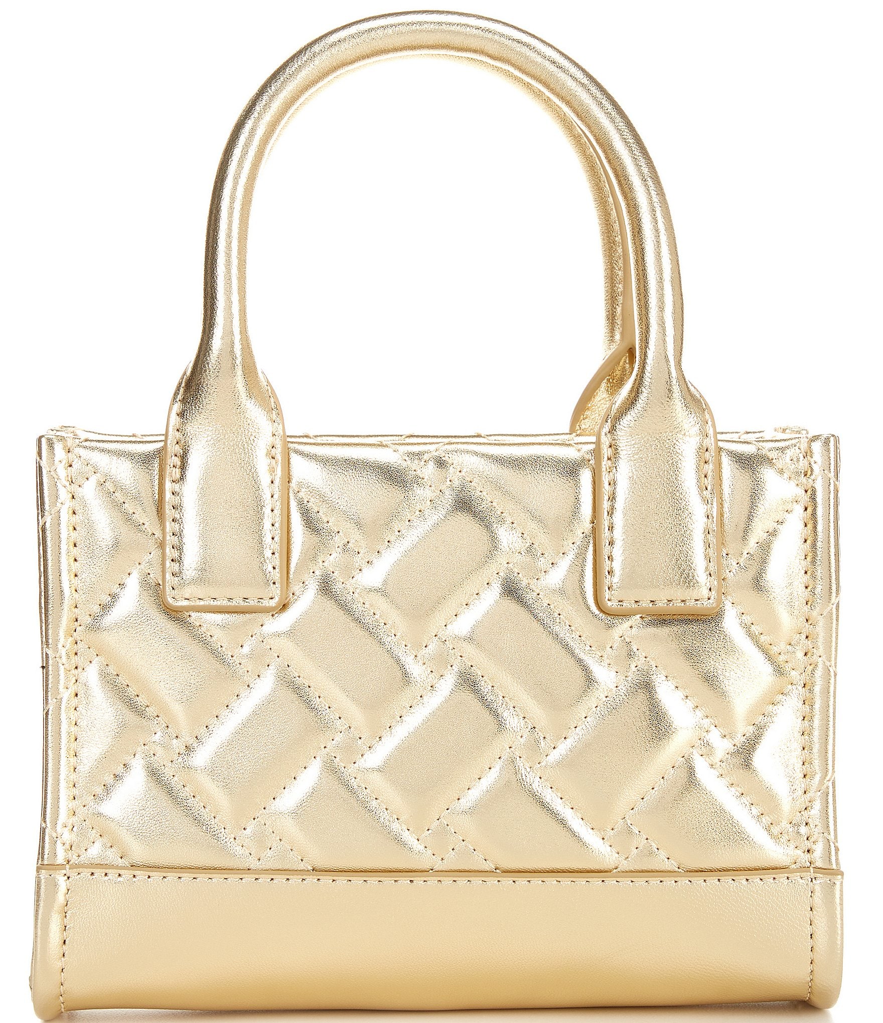 Kurt Geiger London Metallic XS Kensington Gold Drench Square Tote Bag