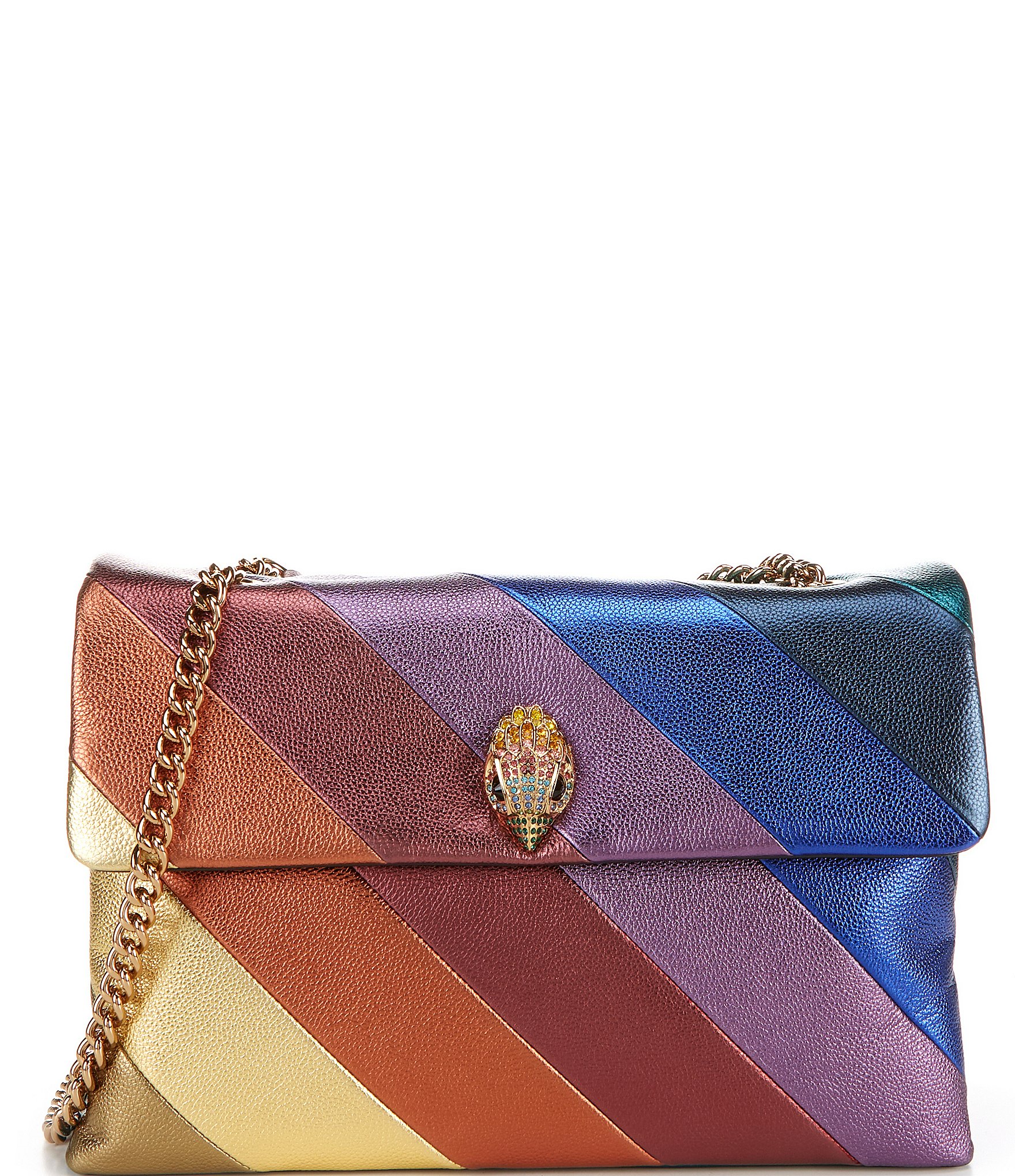 Kurt Geiger London XXL Kensington Jewel Tone Metallic Rainbow Shoulder ...