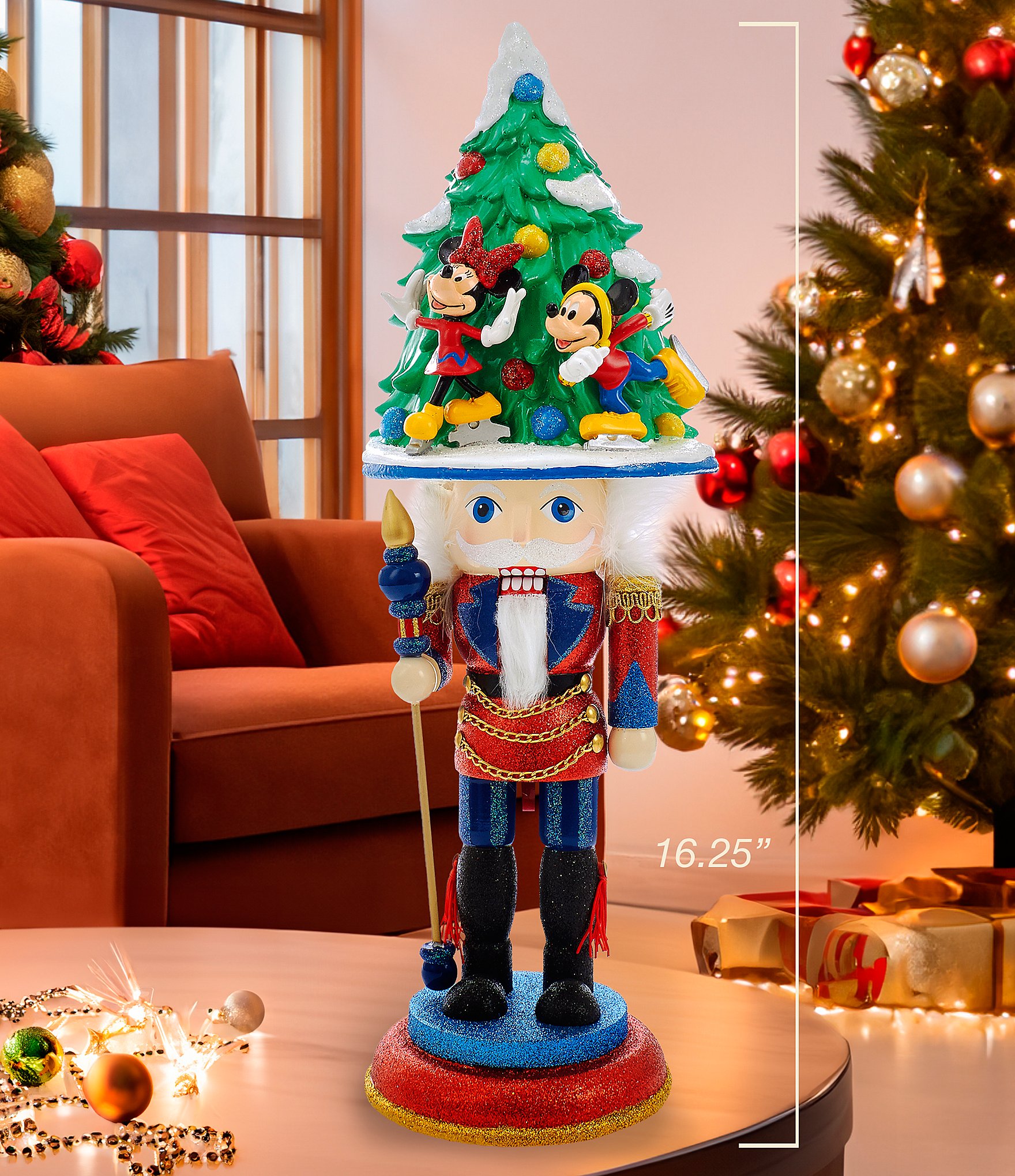 Kurt S. Adler 16.25#double; Disney© Mickey and Minnie Mouse Ice Skating Hollywood™ Nutcracker Figurine