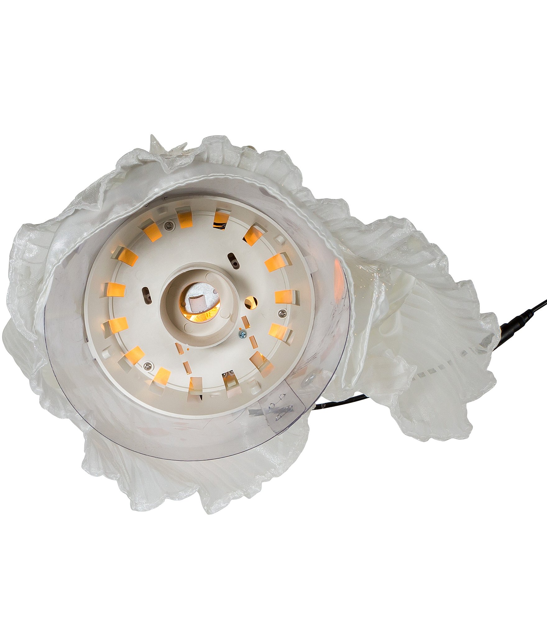 Kurt S. Adler 16#double;LED Fiber-Optic Ivory Angel Tree Topper