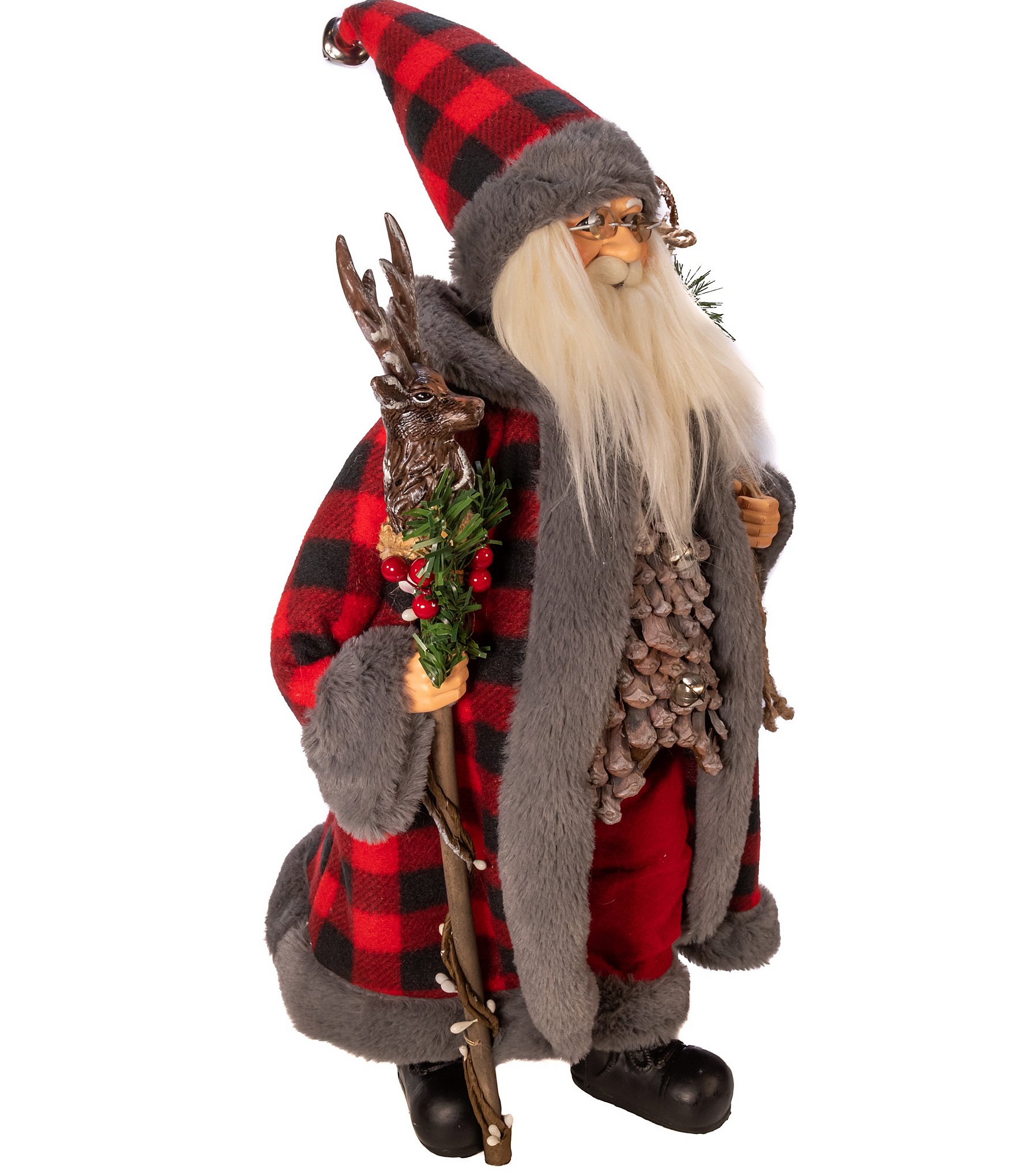 Kurt S. Adler 18#double; KSA Kringles Red And Gray Santa