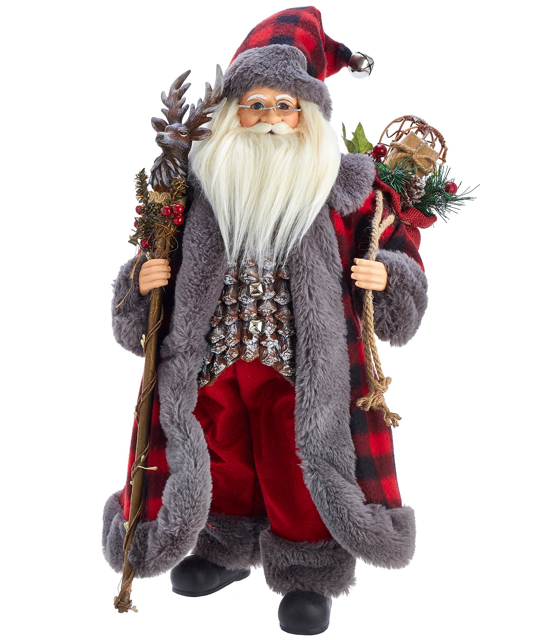 Kurt S. Adler 18#double; KSA Kringles Red And Gray Santa