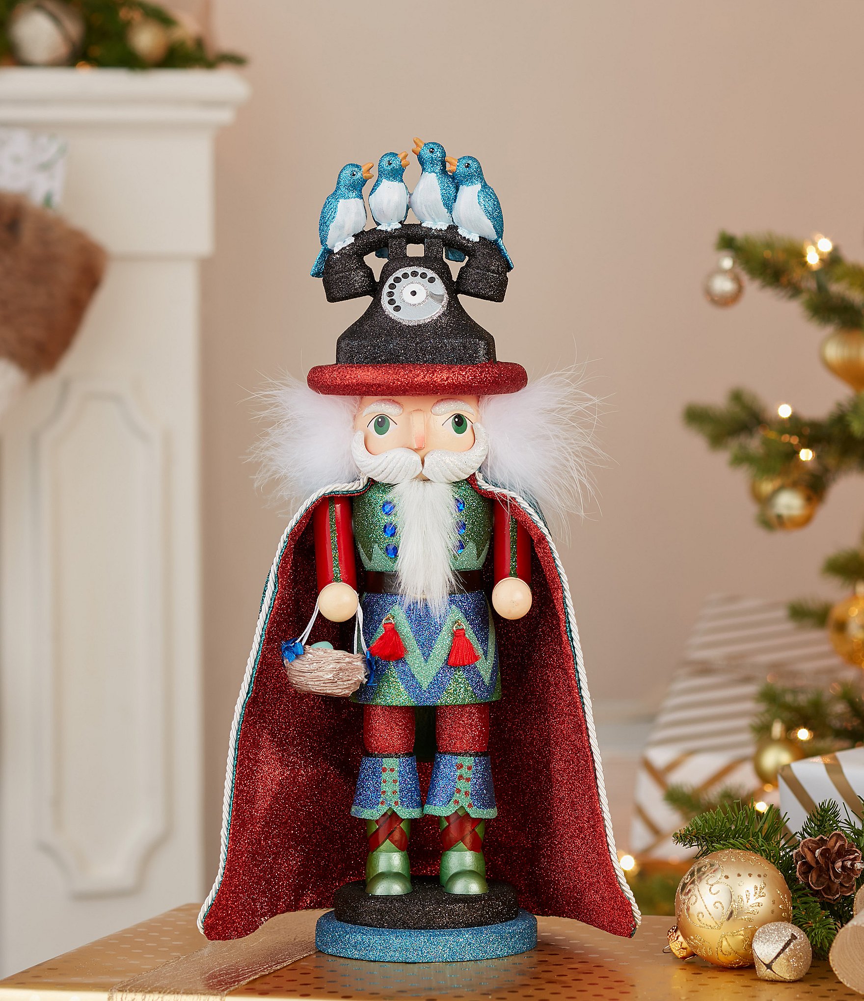 Kurt S. Adler Hollywood™ Collection 12 Days of Christmas Four Calling Birds Nutcracker, 17.5#double;