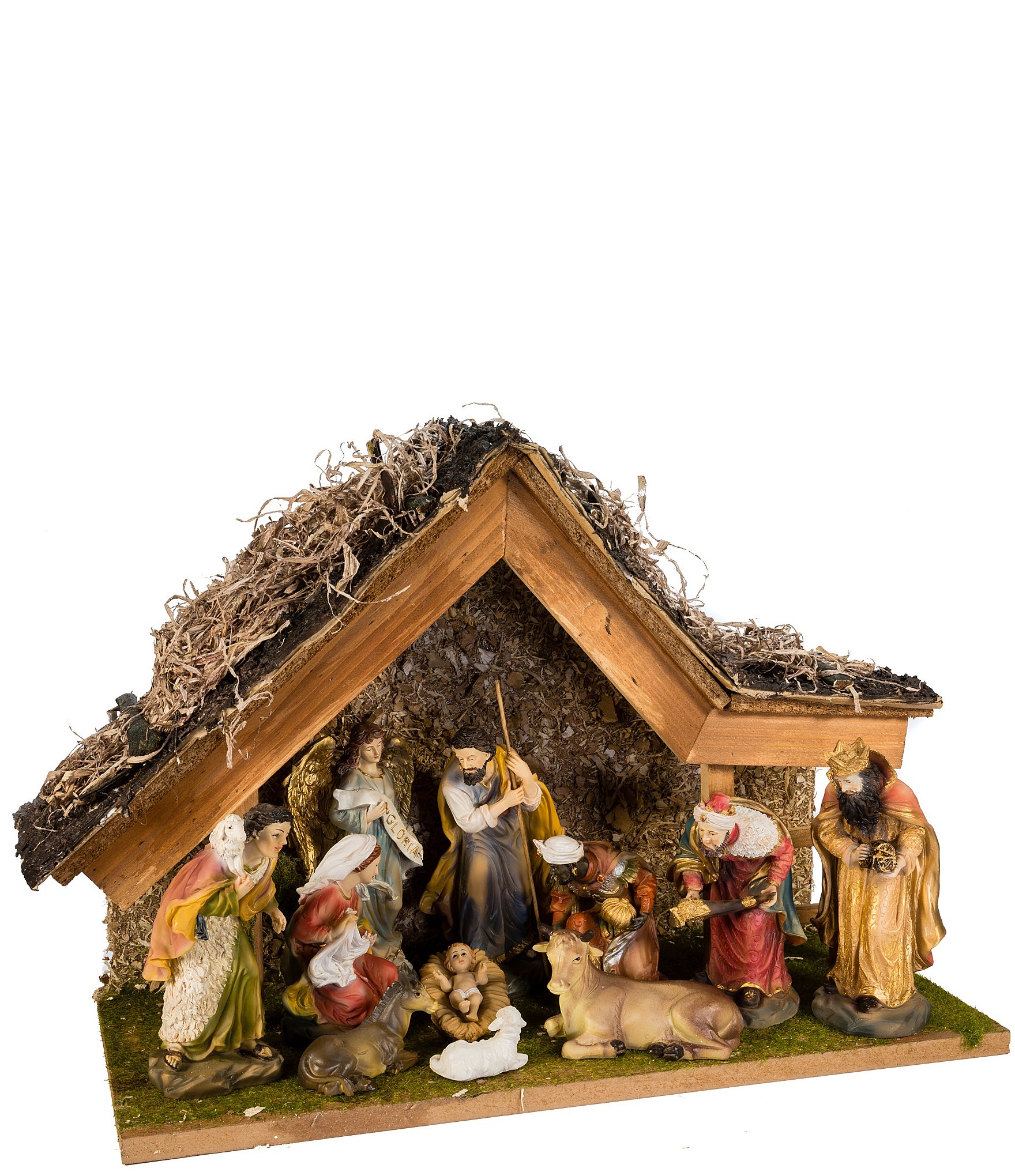 Kurt S. Adler Nativity Set With Stable, 11-Piece Set