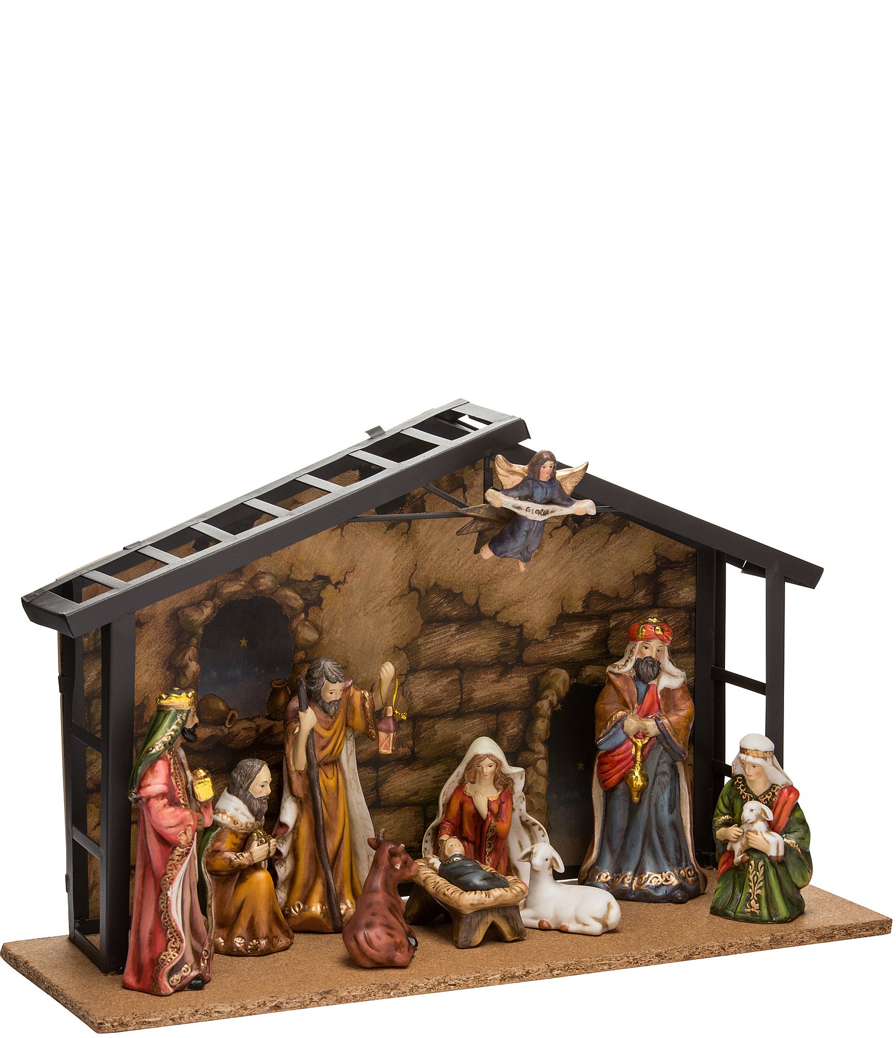 Kurt S. Adler Porcelain Nativity Set With Stable, 10-Piece Set