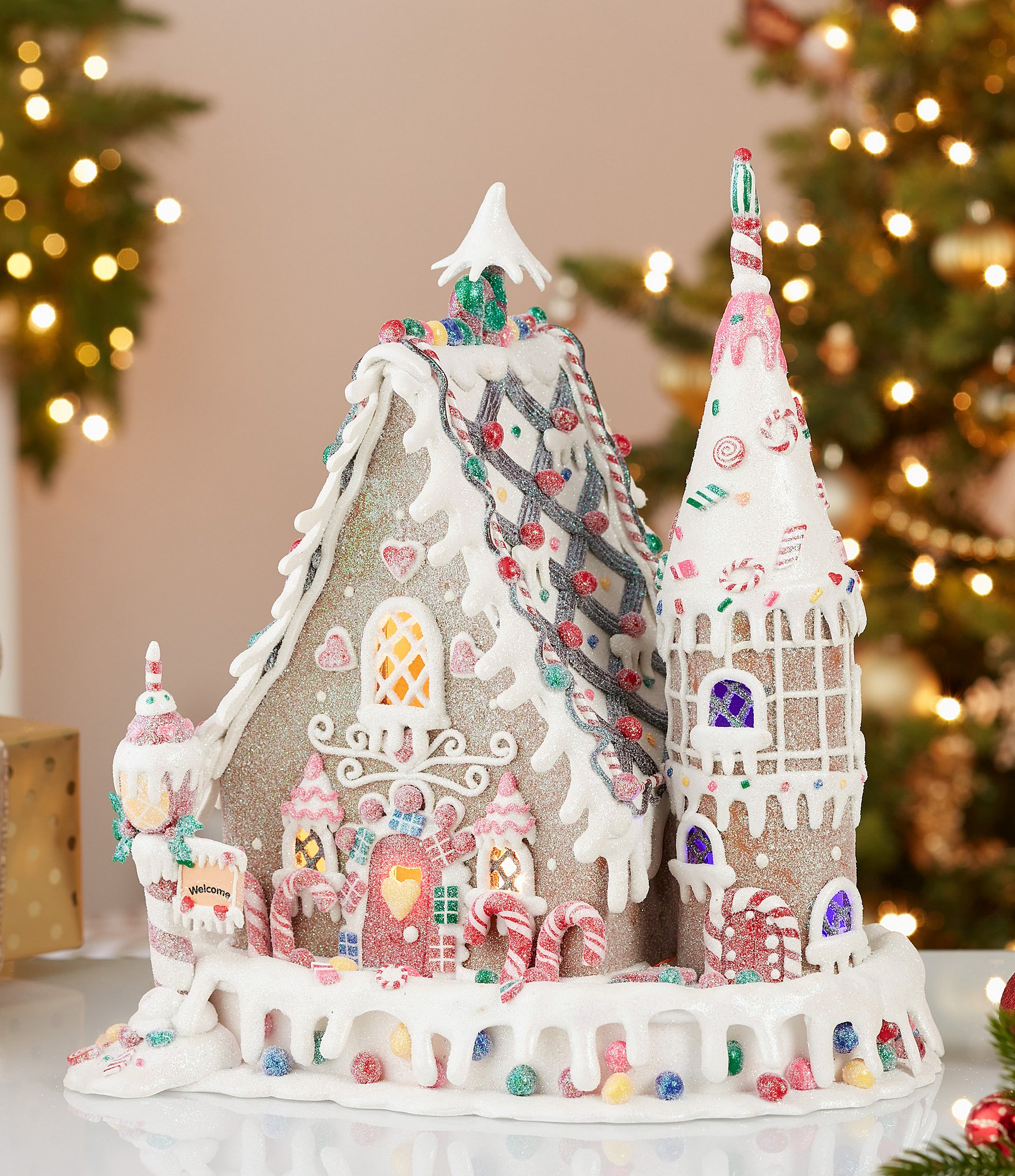 Kurt S. Adler Pre-Lit Claydough Gingerbread Inn with C7 Bulb