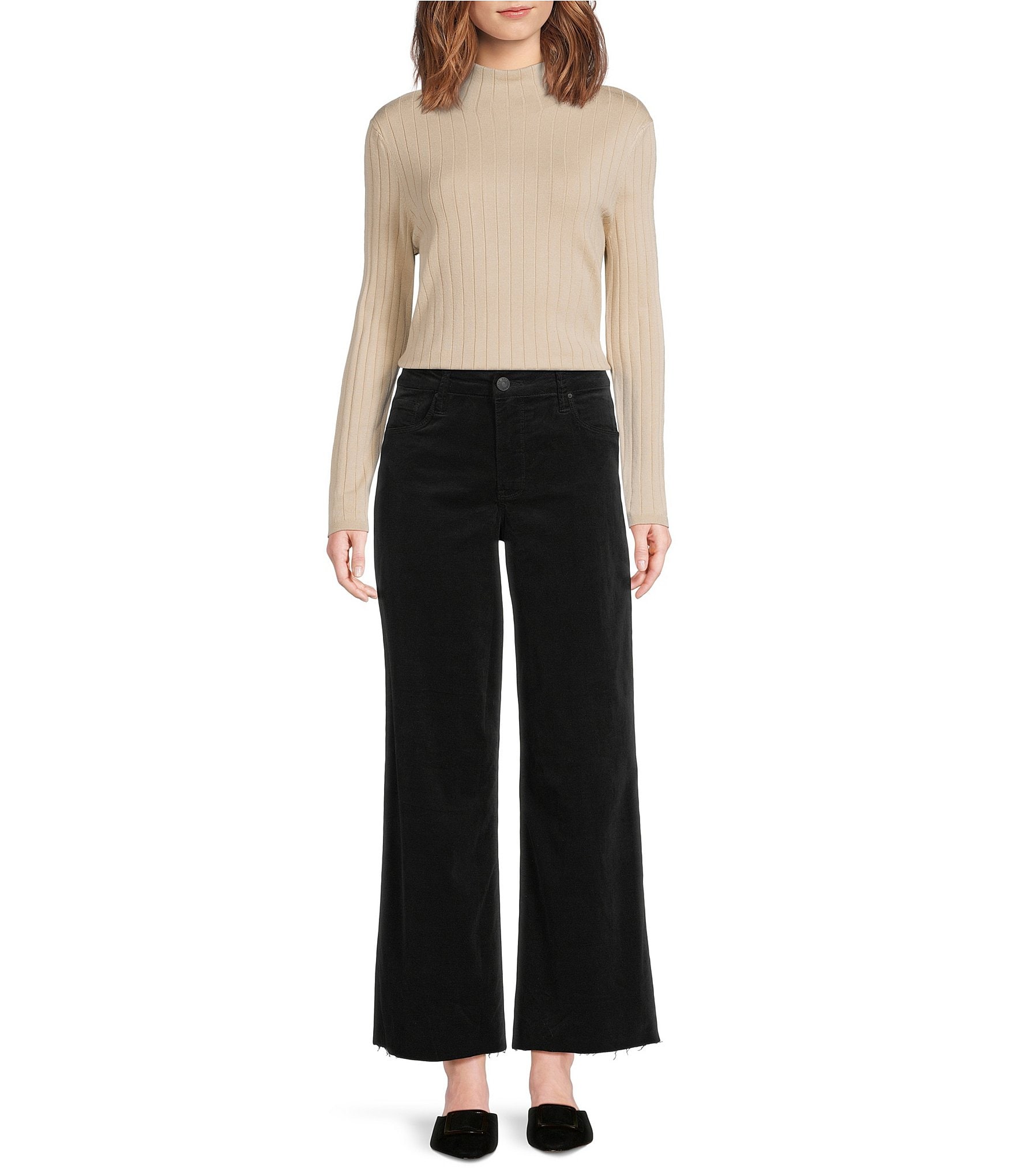 KUT from the Kloth Meg Corduroy High Rise Wide Leg Ankle Length Jeans