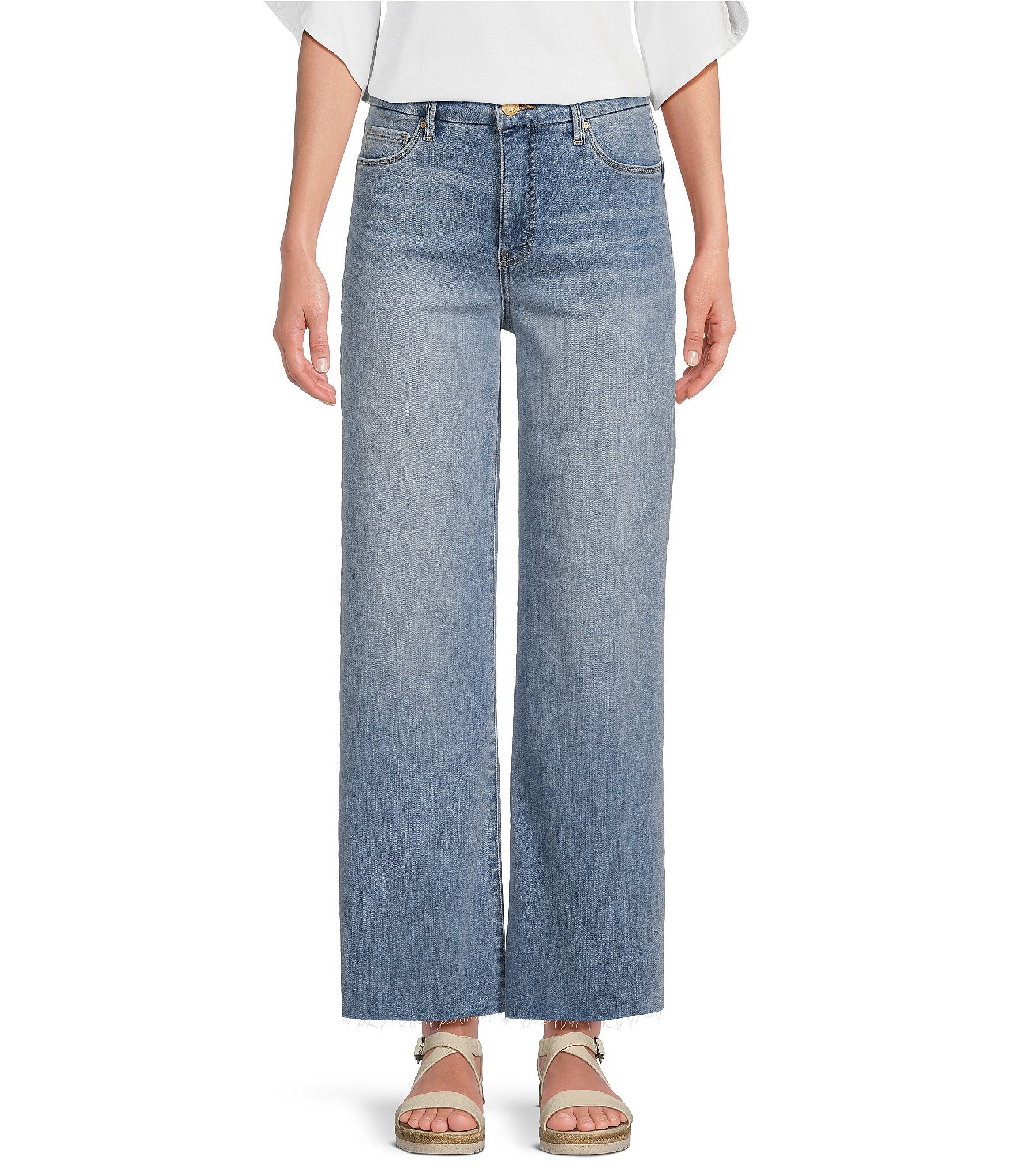 KUT from the Kloth Meg High Rise Wide Leg Fab-Ab Stretch Denim Jeans ...