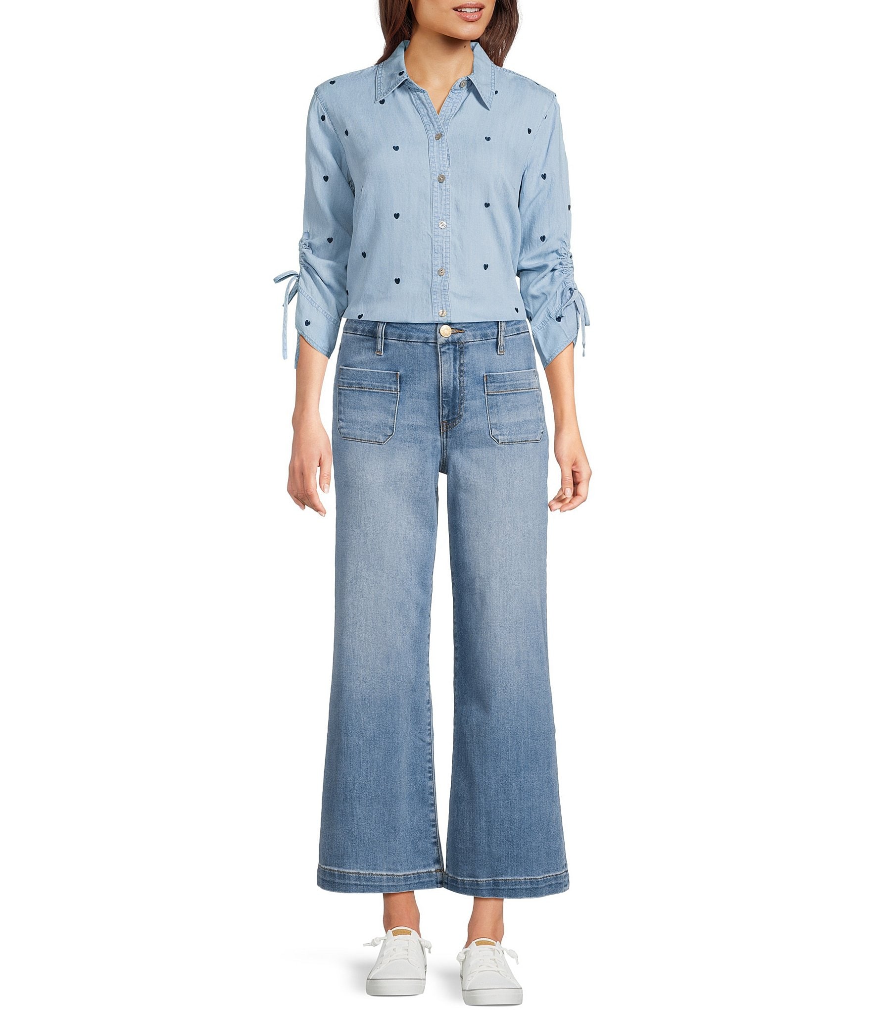 KUT from the Kloth Meg Soft Stretch Denim High Rise Wide Leg Jeans