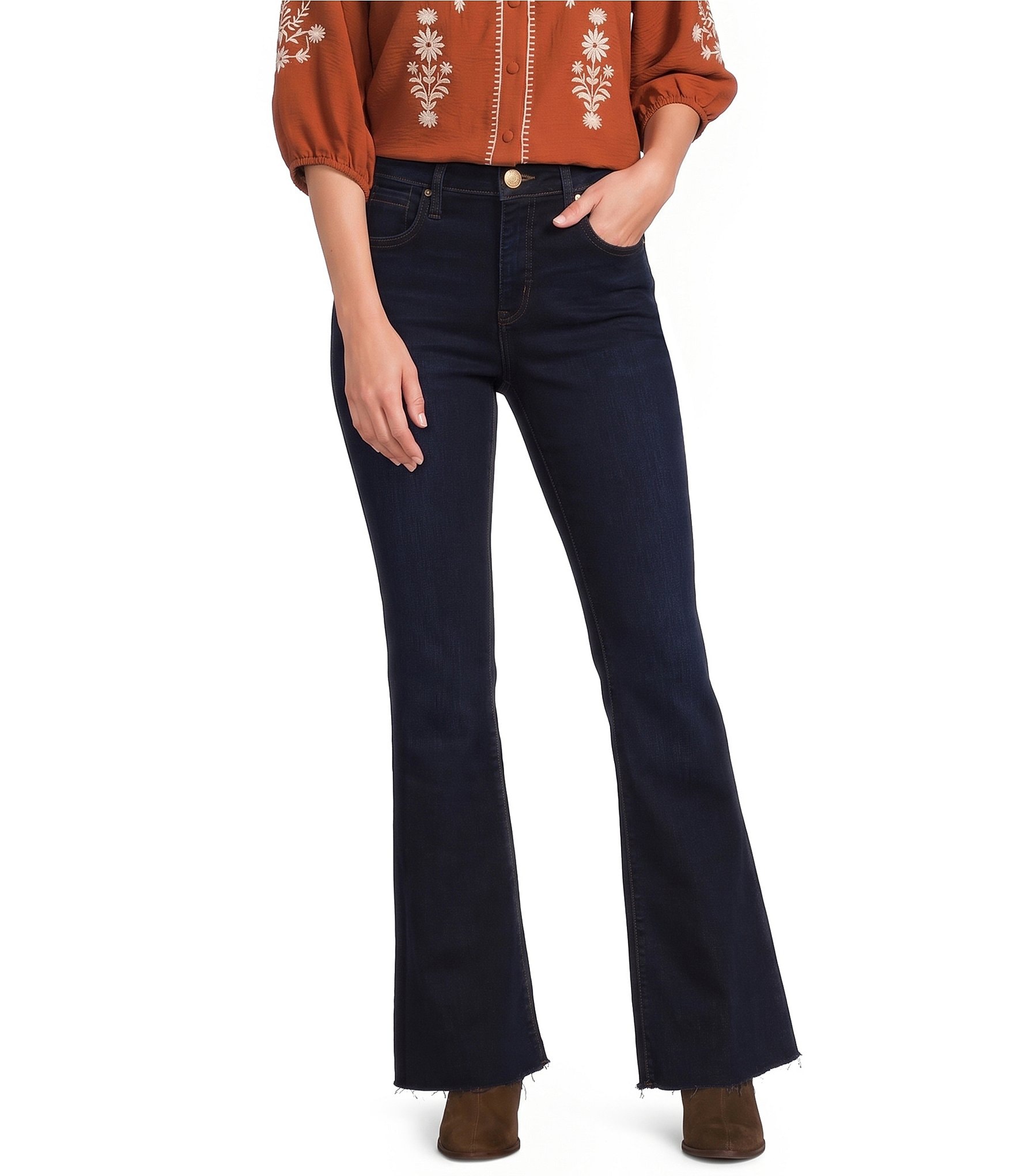 KUT from the Kloth Petite Anna High Rise Flared Jeans