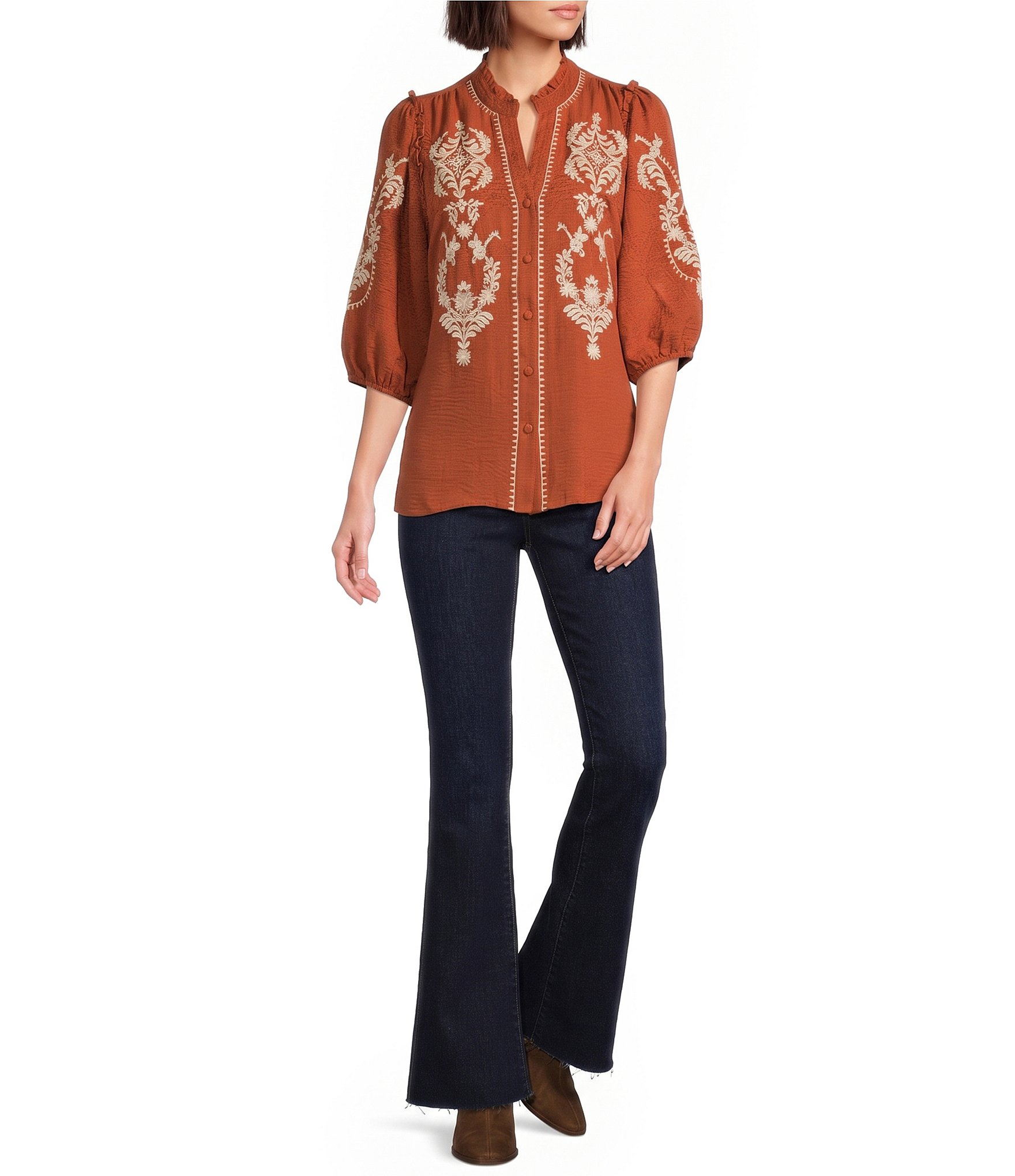 KUT from the Kloth Petite Anna High Rise Flared Jeans