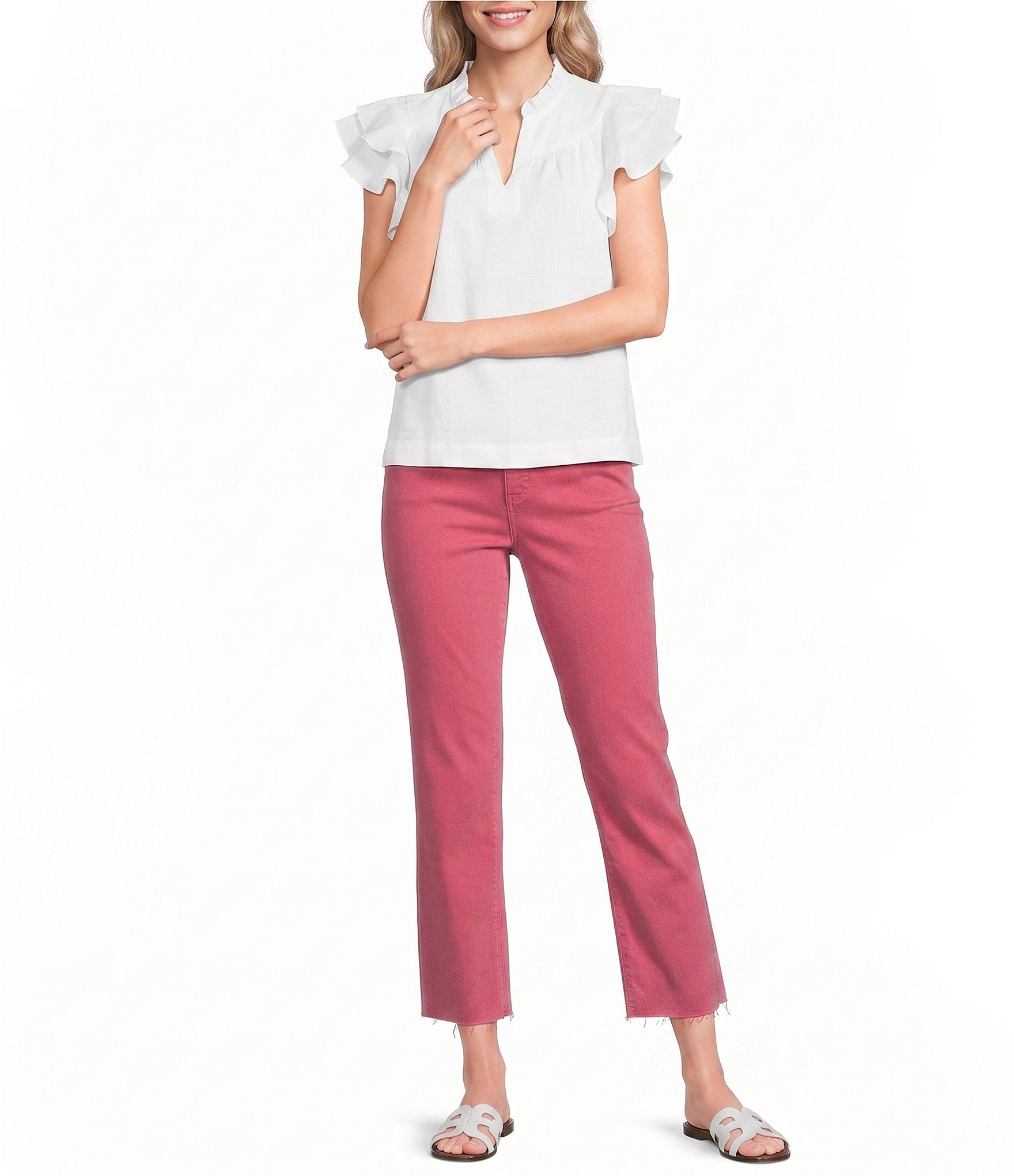 KUT from the Kloth Petite Size Amy Flare Leg Razor Hem Ankle Jeans