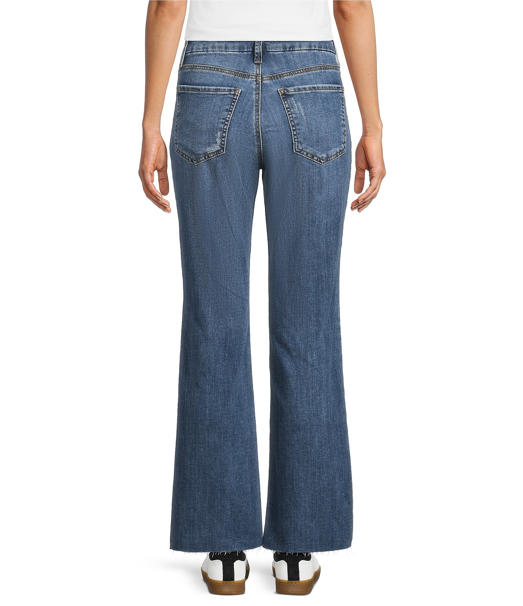 KUT from the Kloth Petite Size Kelsey Yoke Pocket Flared Ankle Jeans