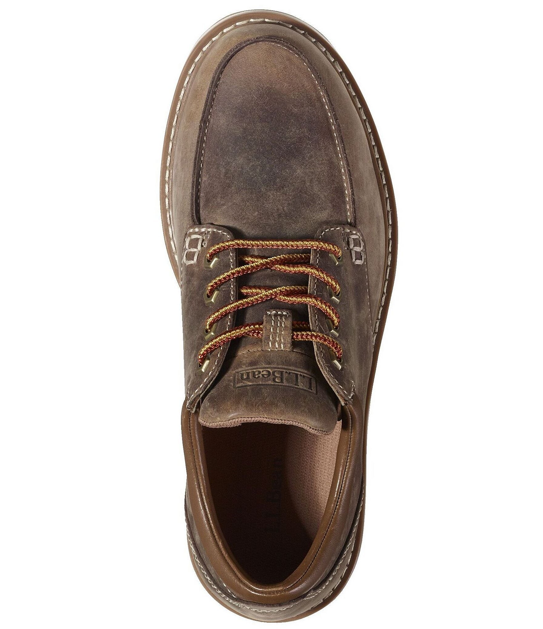 L.L.Bean Men's Stonington Water-Resistant Leather Moc Toe Sneakers