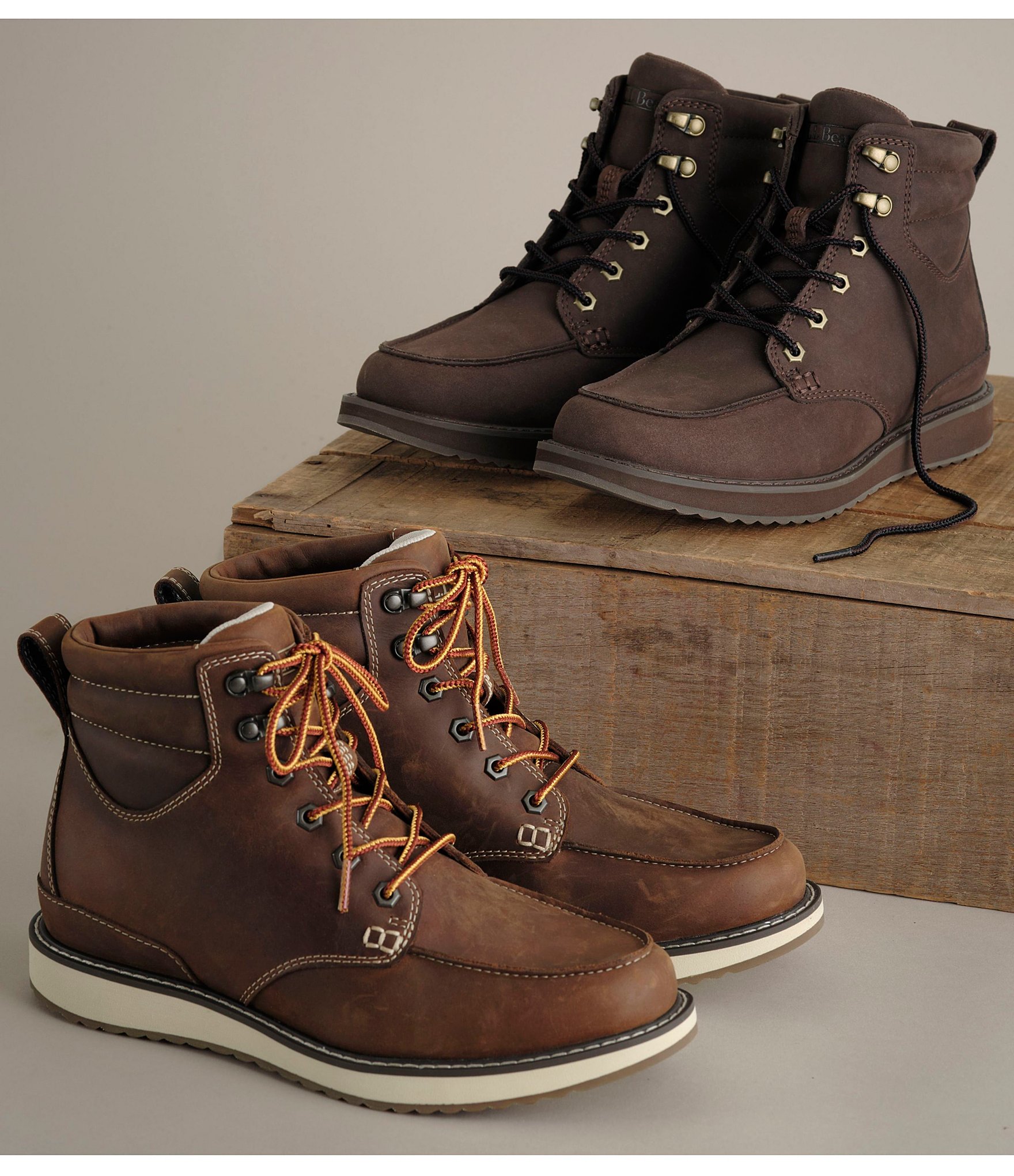L.L.Bean Men's Stonington Leather Moc Toe Boots