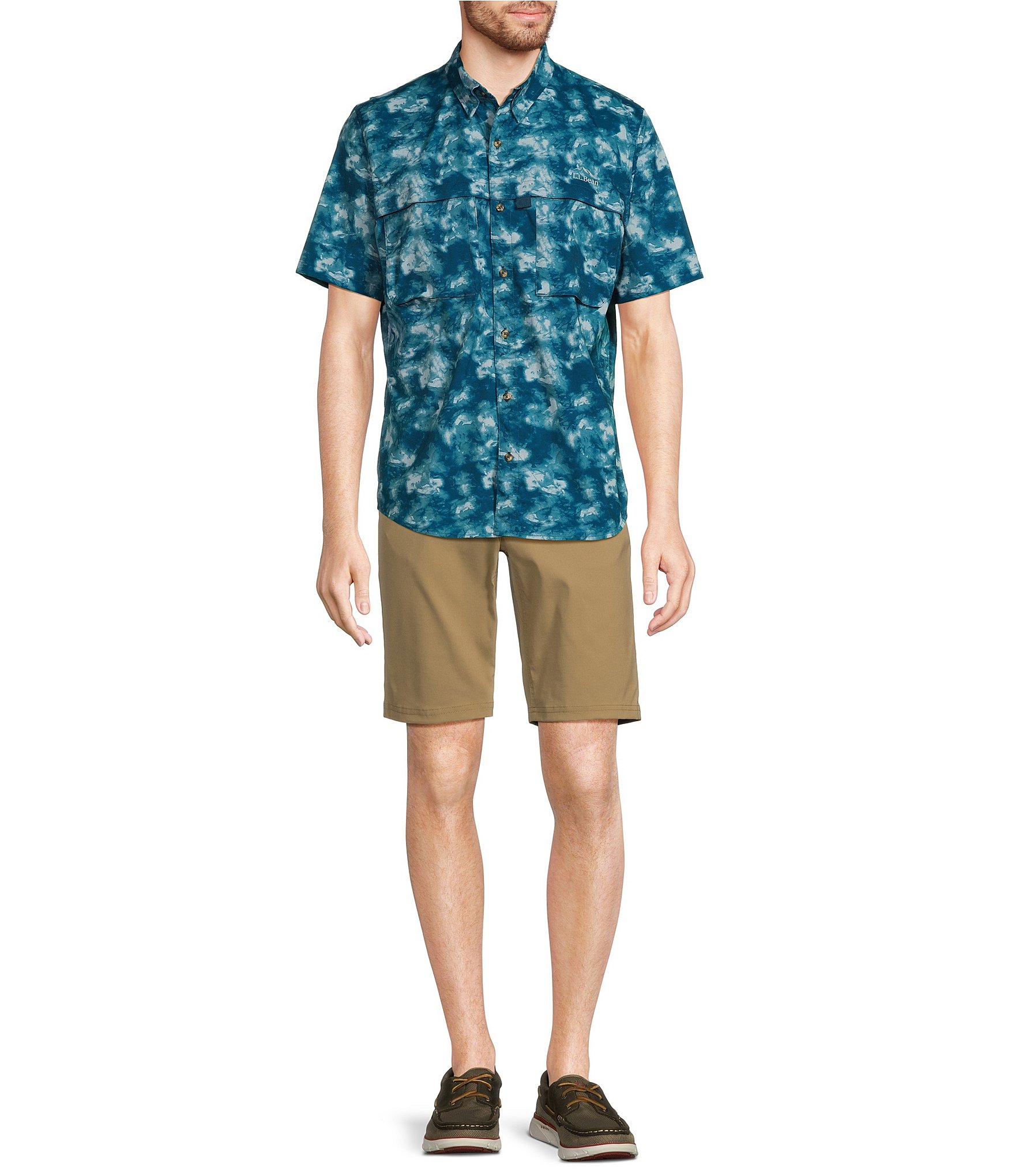 L.L. Bean Short Sleeve Tropic Wear Print Shirt