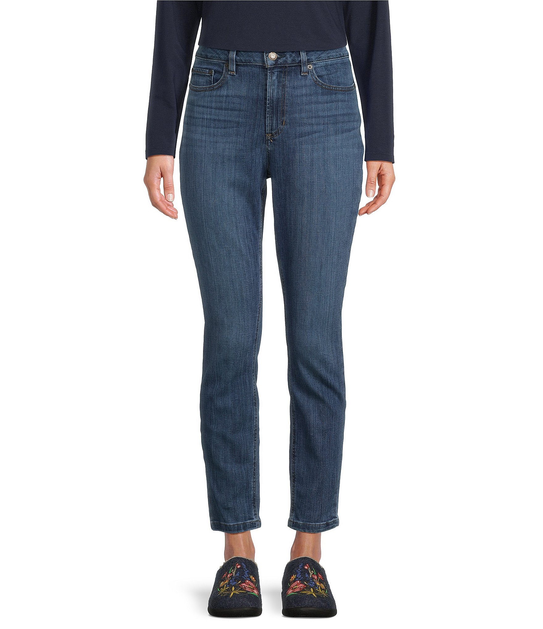 L.L.Bean® Bean Flex® Stretch Denim High Rise Slim Straight Leg Ankle