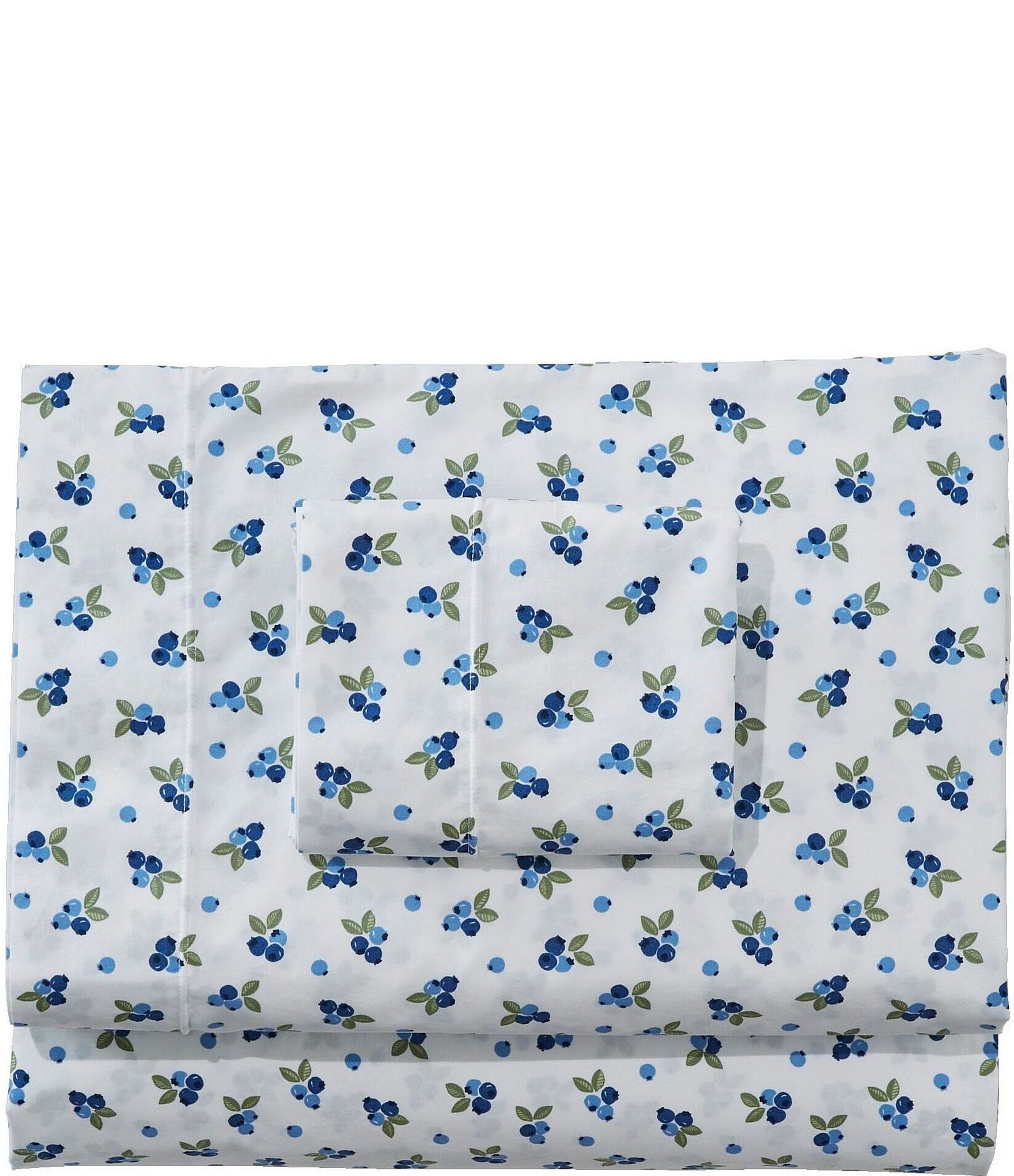 L.L.Bean Blueberry Printed Cotton Percale Sheet Set