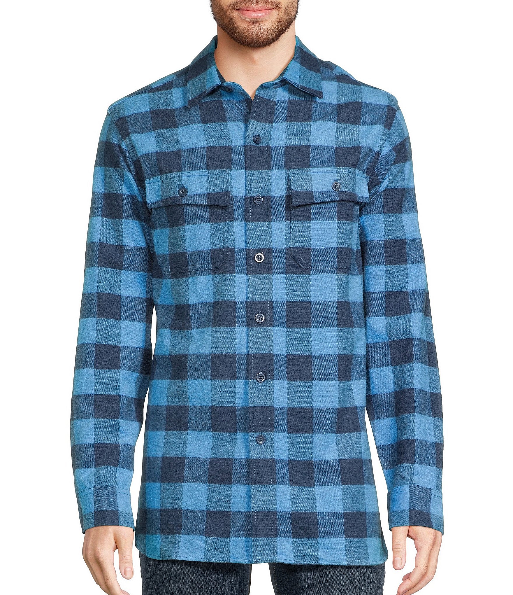 L.L.Bean Chamois Long Sleeve Plaid Woven Shirt