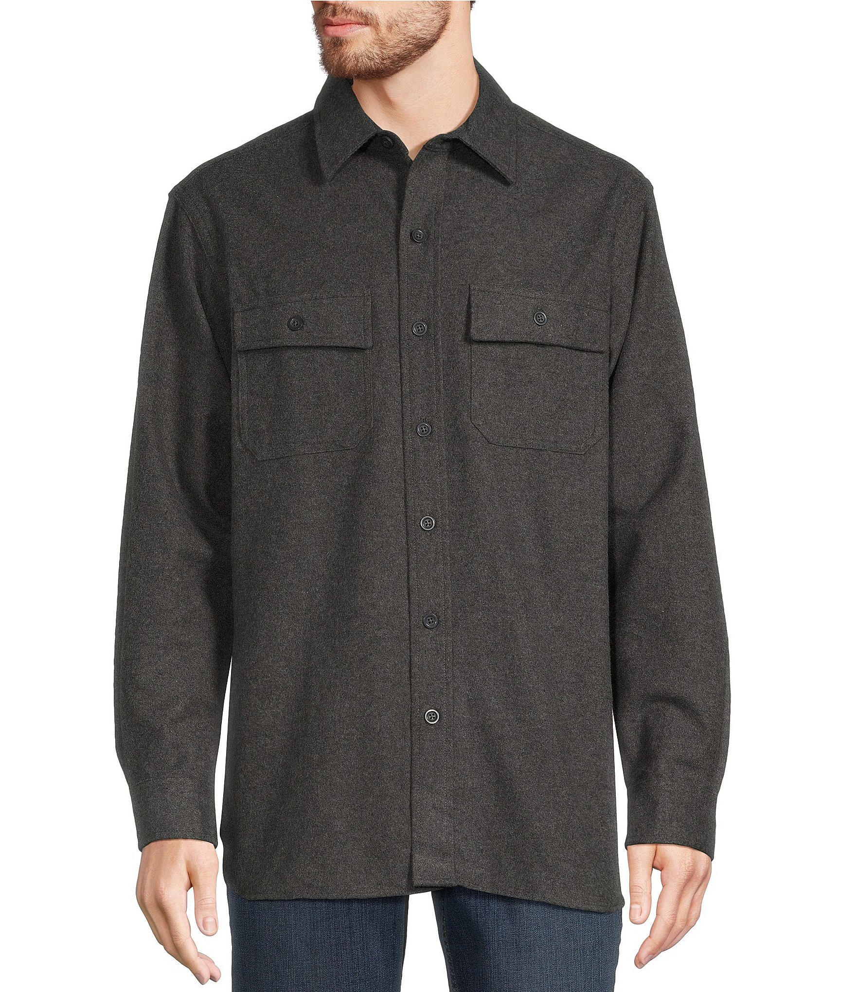 L.L.Bean Chamois Solid Long Sleeve Woven Shirt | Dillard's