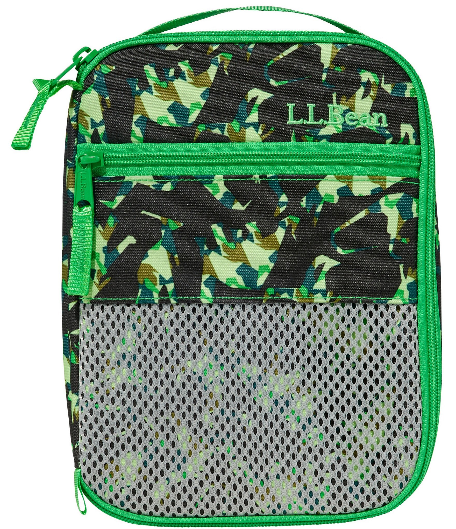 L.L.Bean Classic Green Dino Print Lunch Box