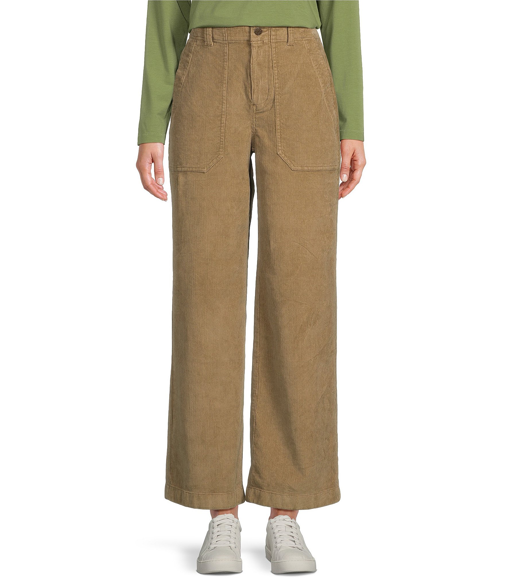 L.L.Bean Corduroy Wide Leg High Rise Pocket Pants