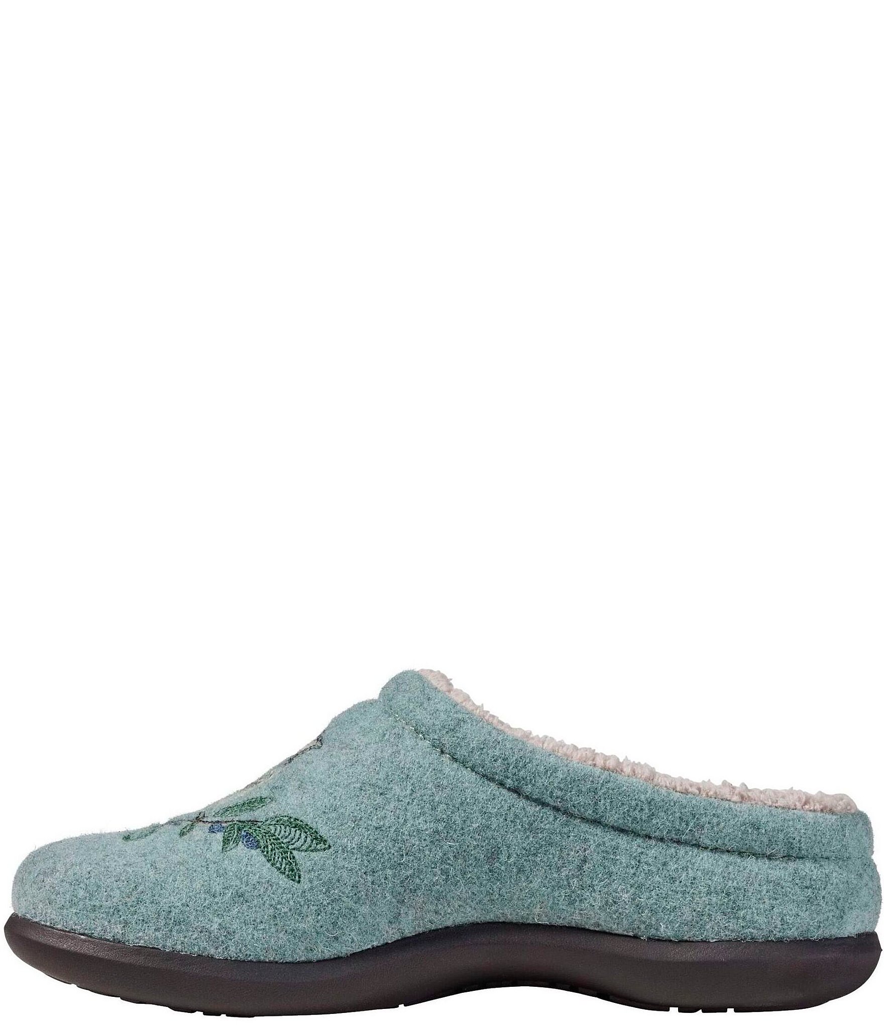L.L.Bean Daybreak Scuff Chickadee Motif Slippers